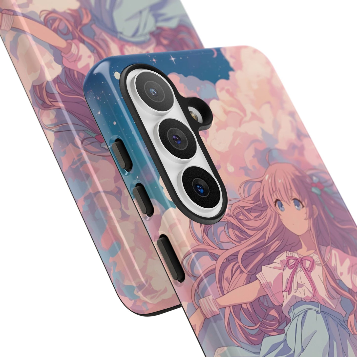 Dreamy Pastel Cloud Anime Girl Phone Case