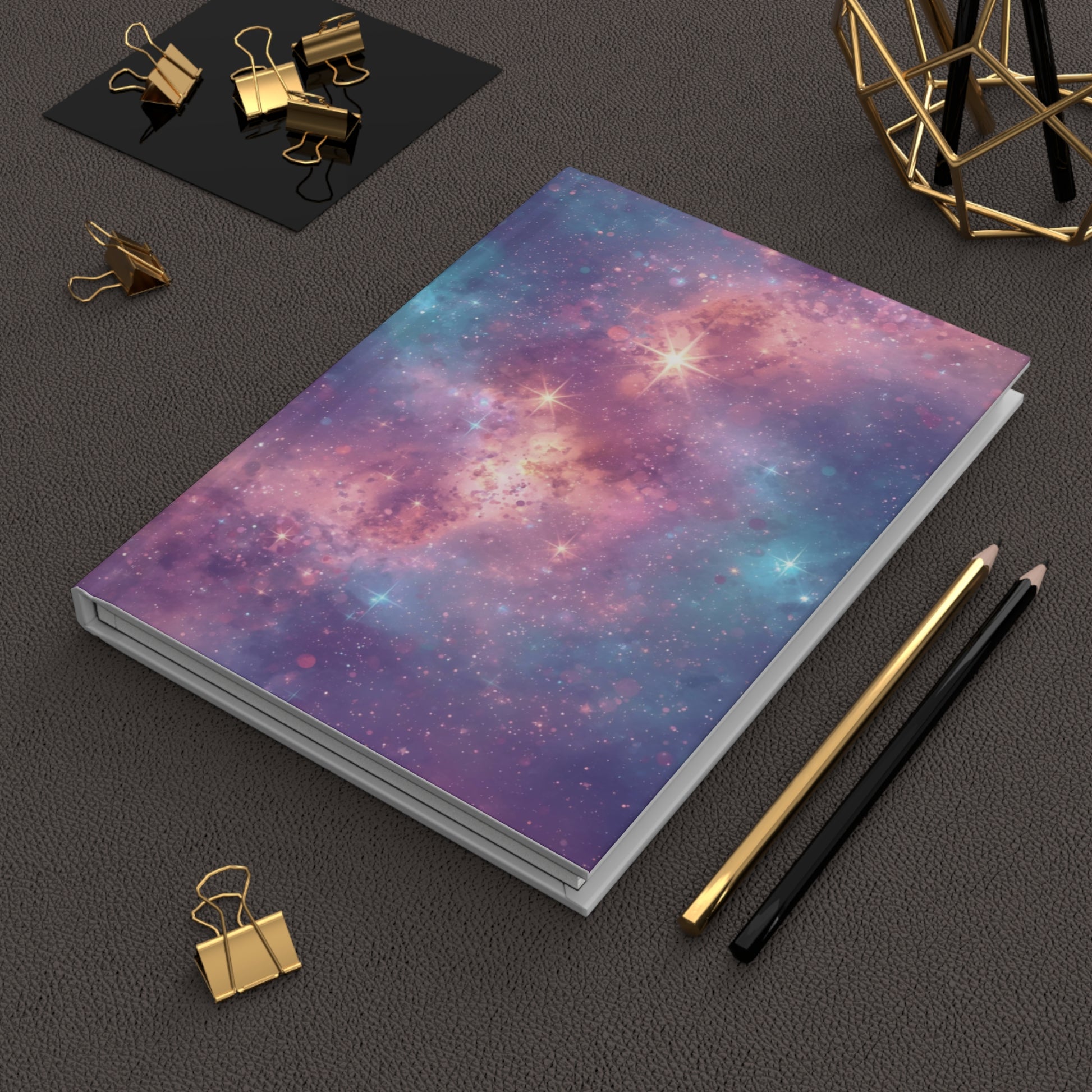Cosmic Pink Galaxy Space Hardcover Notebook