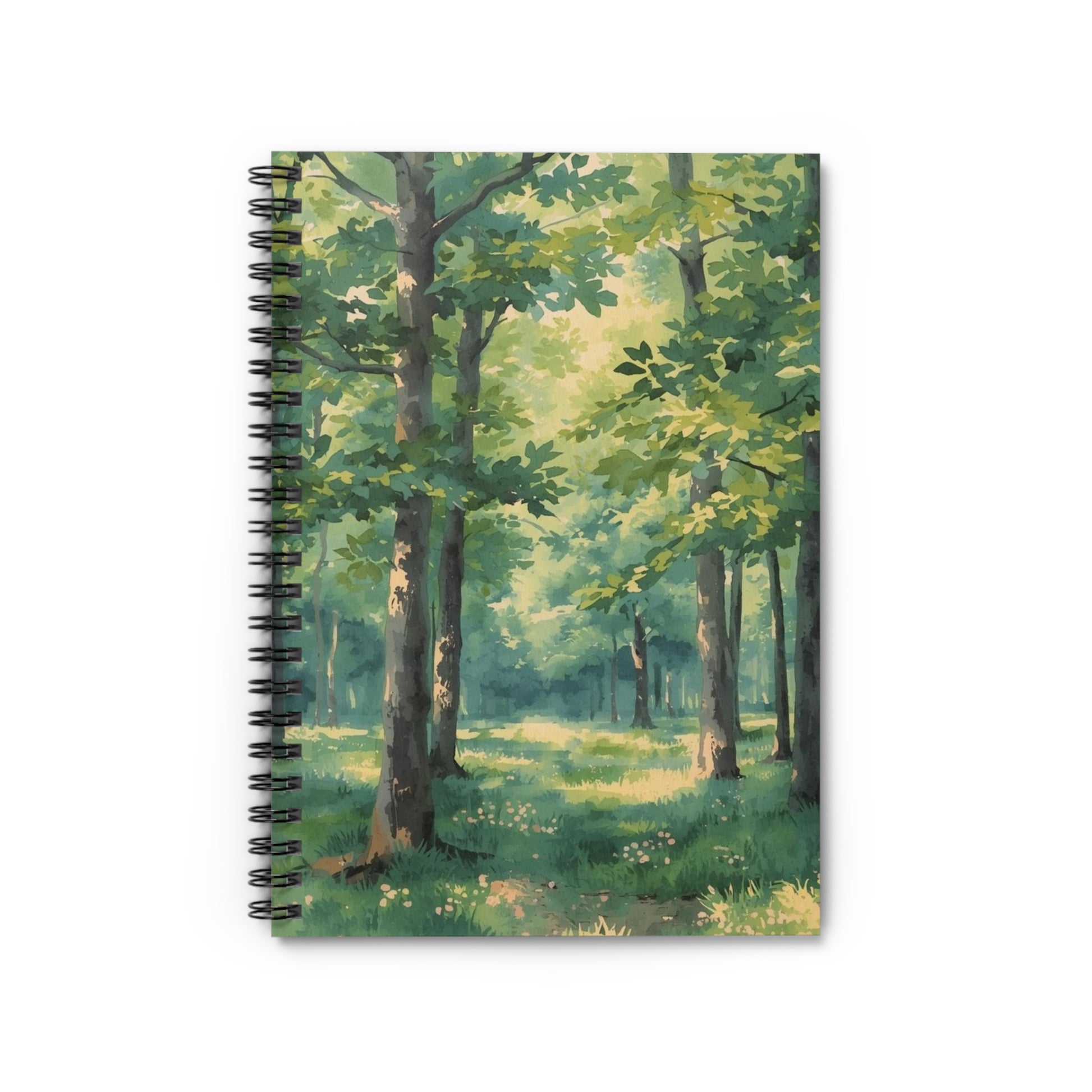 Notebook with a forest design on the cover