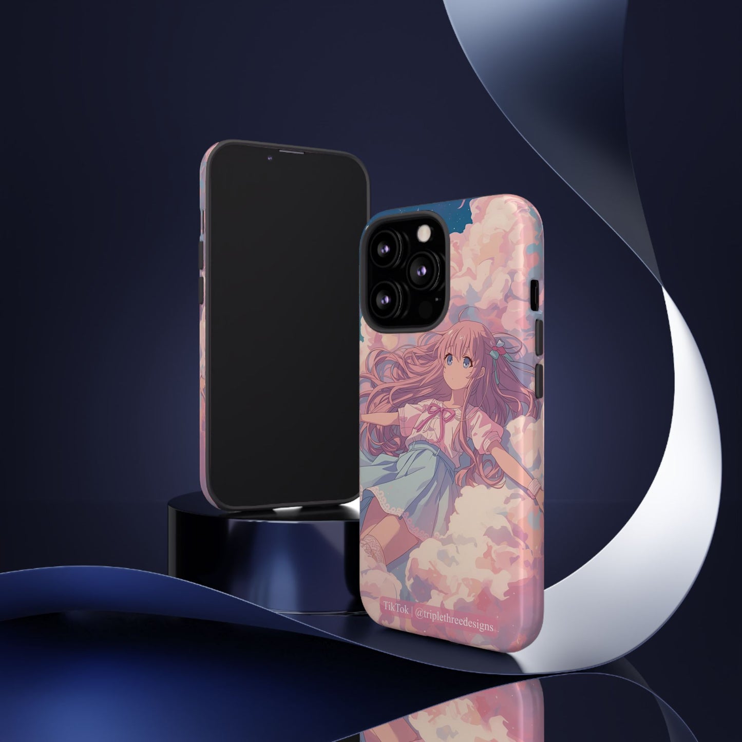 Dreamy Pastel Cloud Anime Girl Phone Case