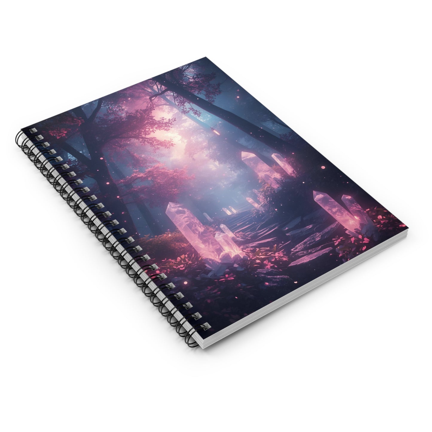 Enchanted Pink Crystal Forest Notebook | Spiral