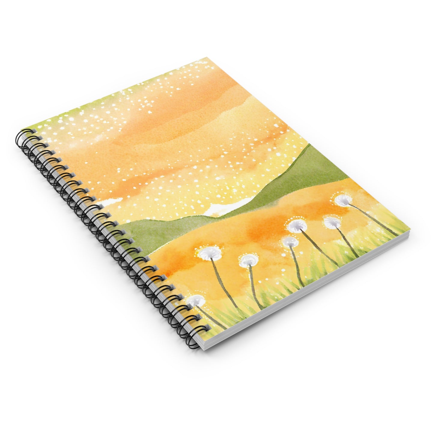 Golden Meadow Dandelion Sunset Notebook | Spiral