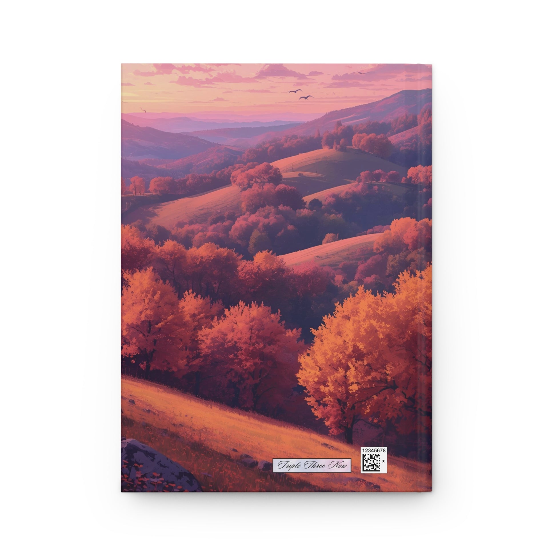 Notebook with a scenic landscape design on the cover