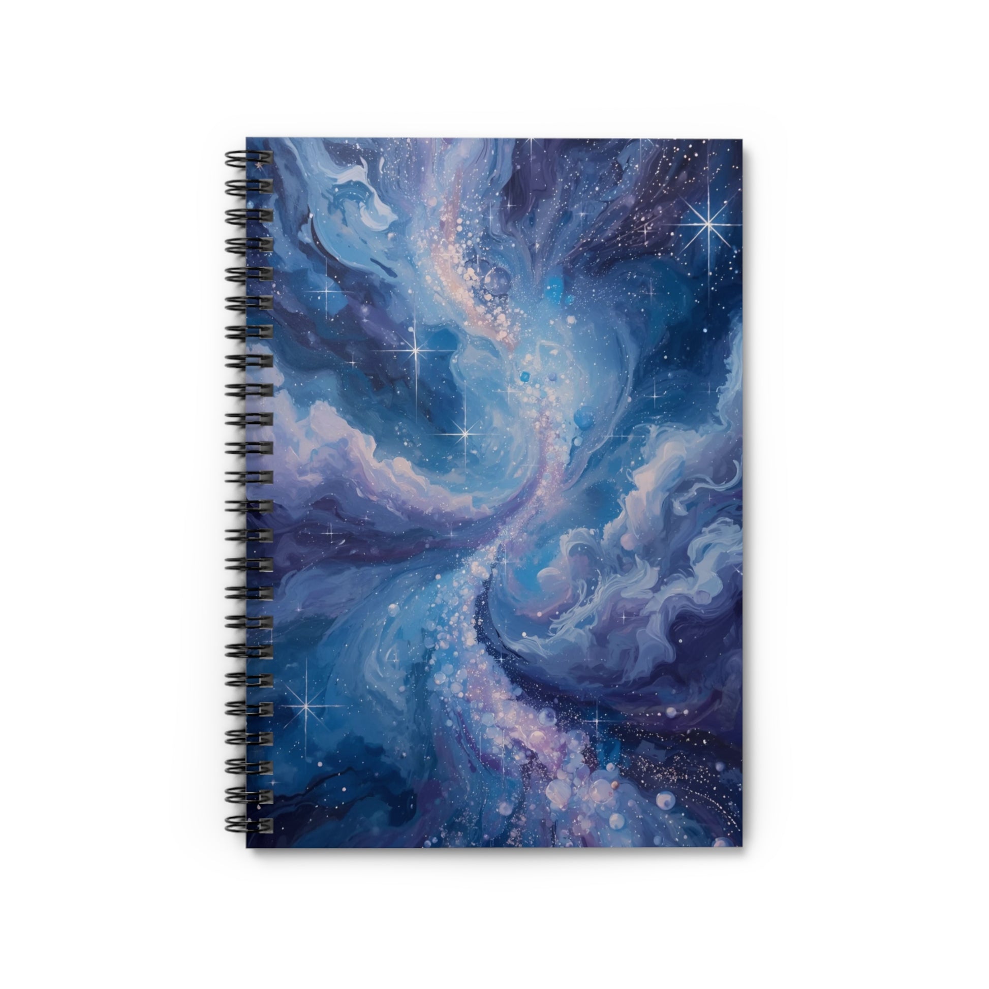 Blue Galaxy Swirl Space Spiral Notebook Front Cover