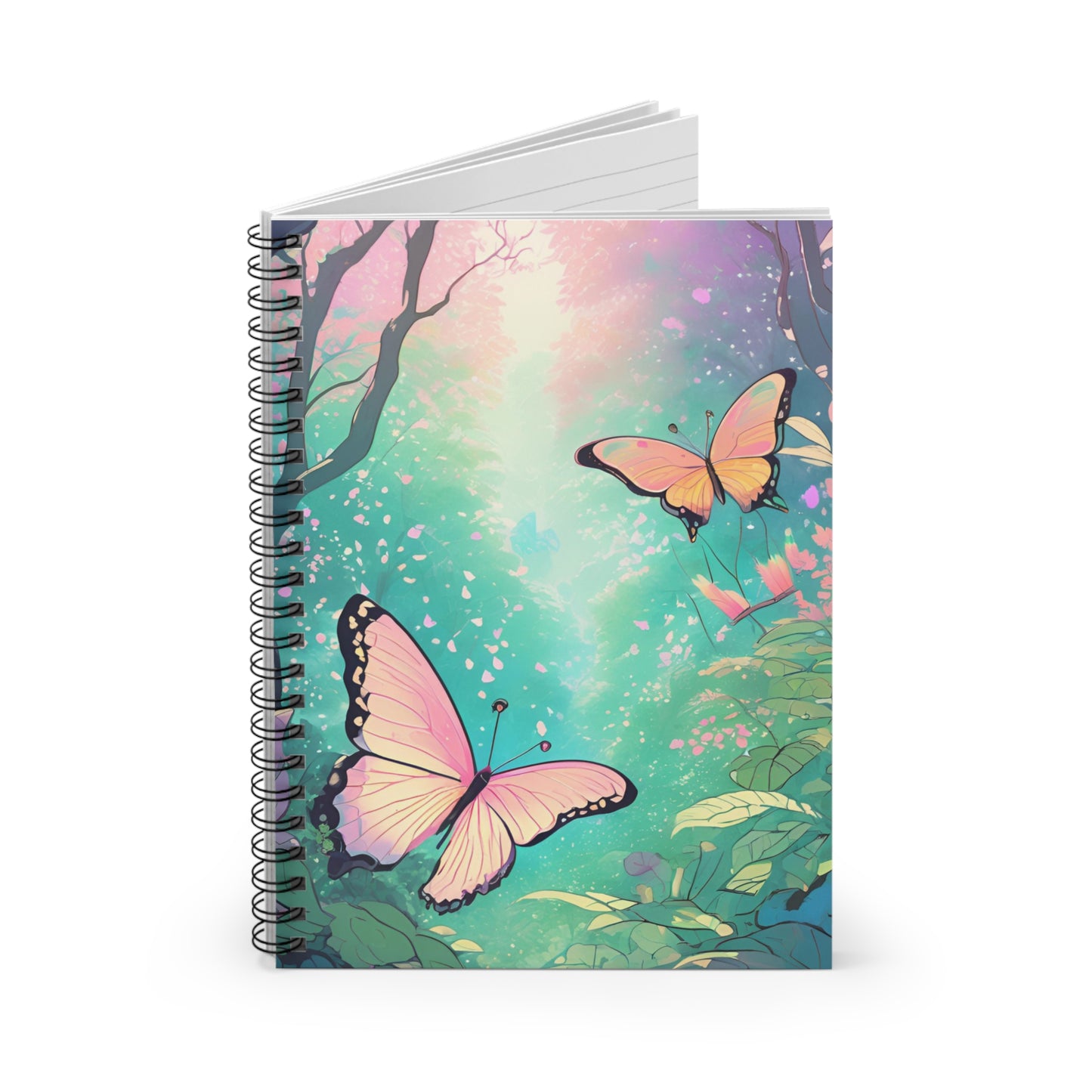 Notebook with butterfly design on a white background