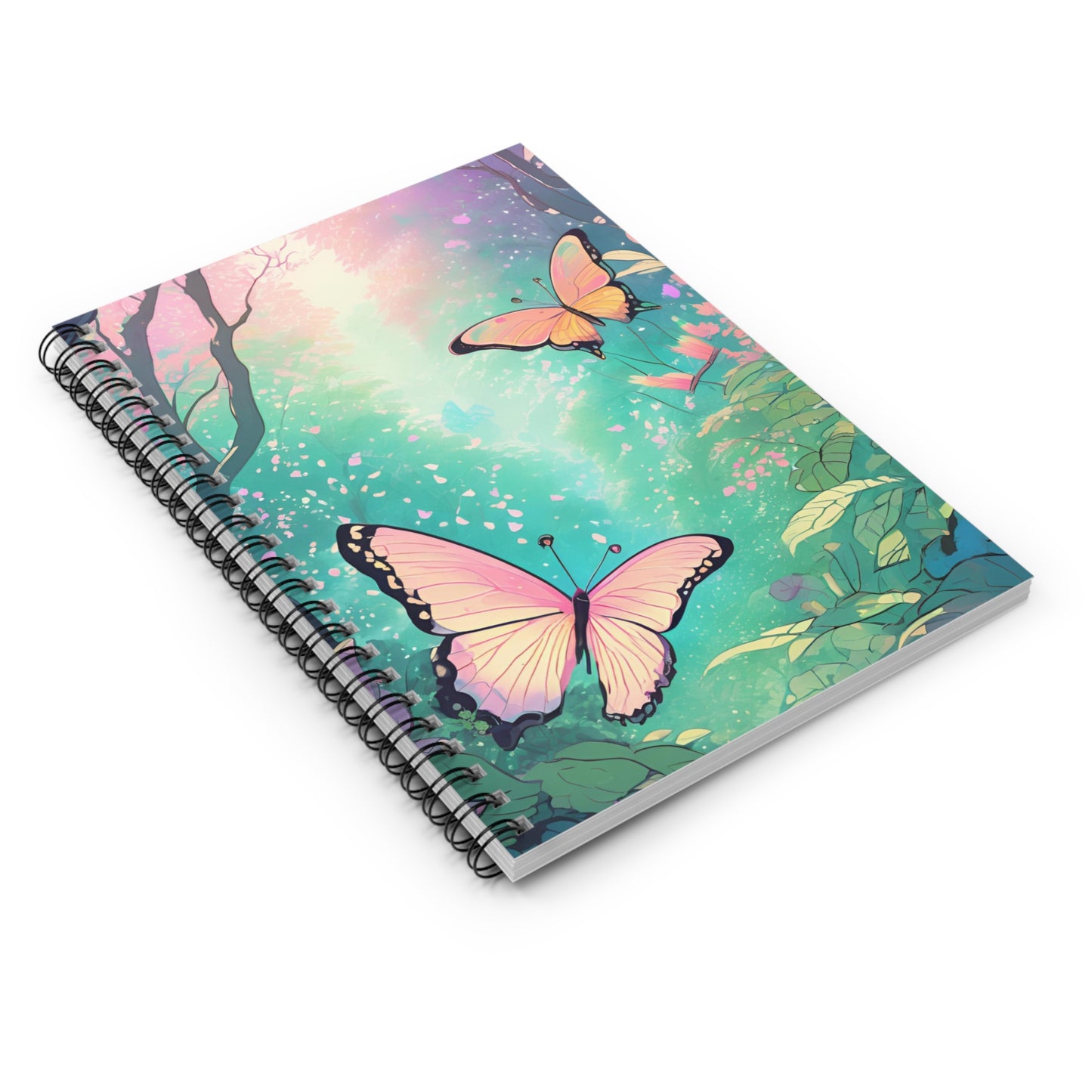 Notebook with butterfly design on a white background