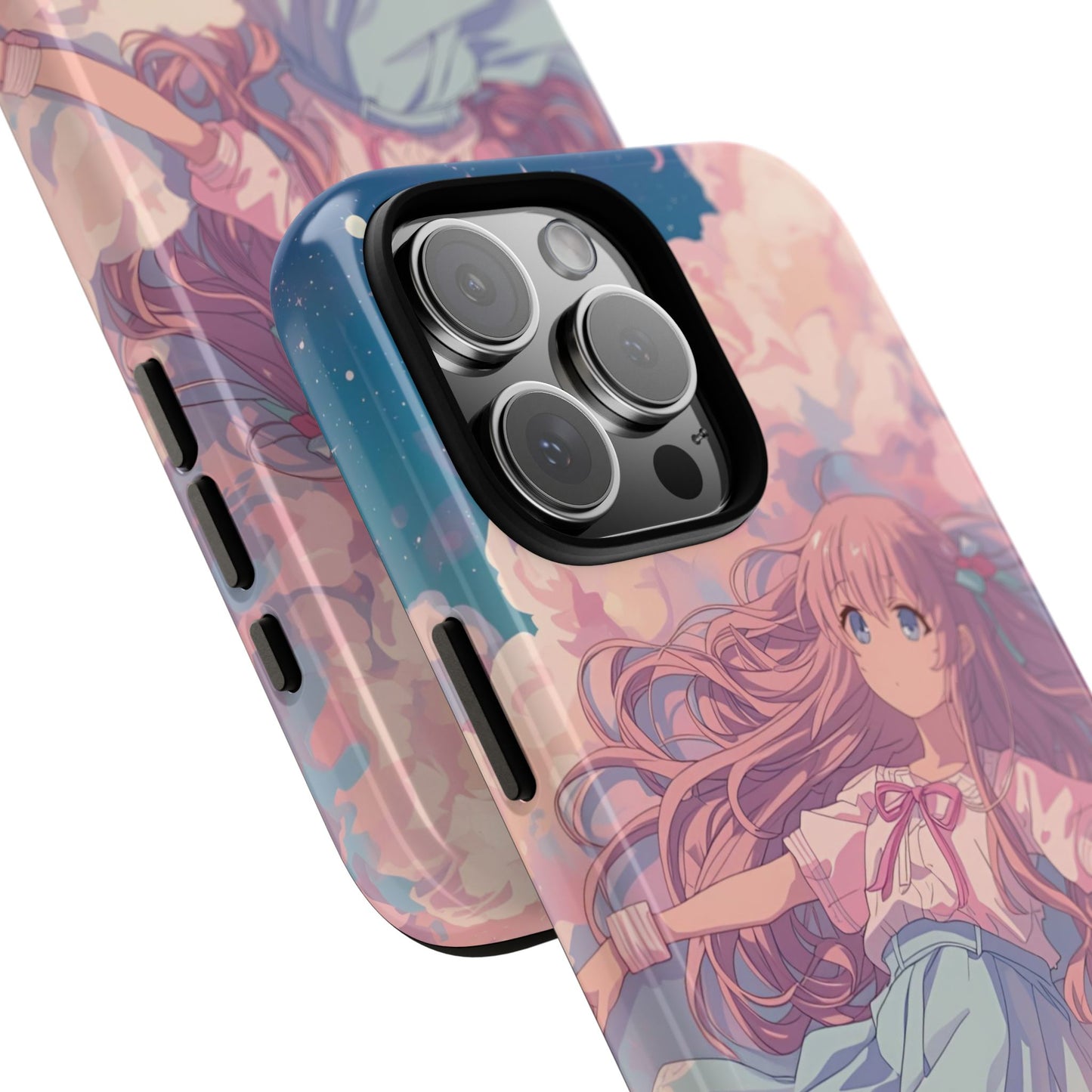Dreamy Pastel Cloud Anime Girl Phone Case