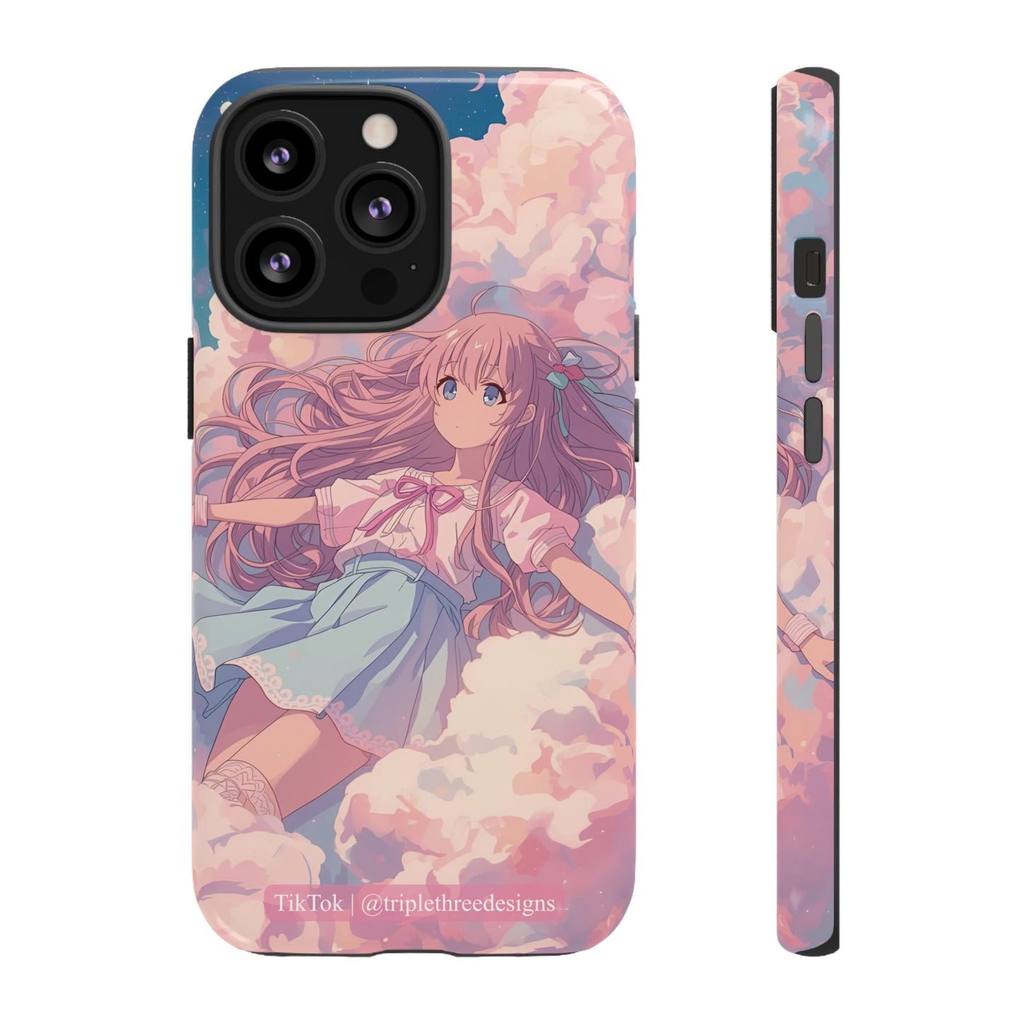 Dreamy Pastel Cloud Anime Girl Phone Case