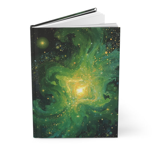 Notebook with a galaxy design on the cover