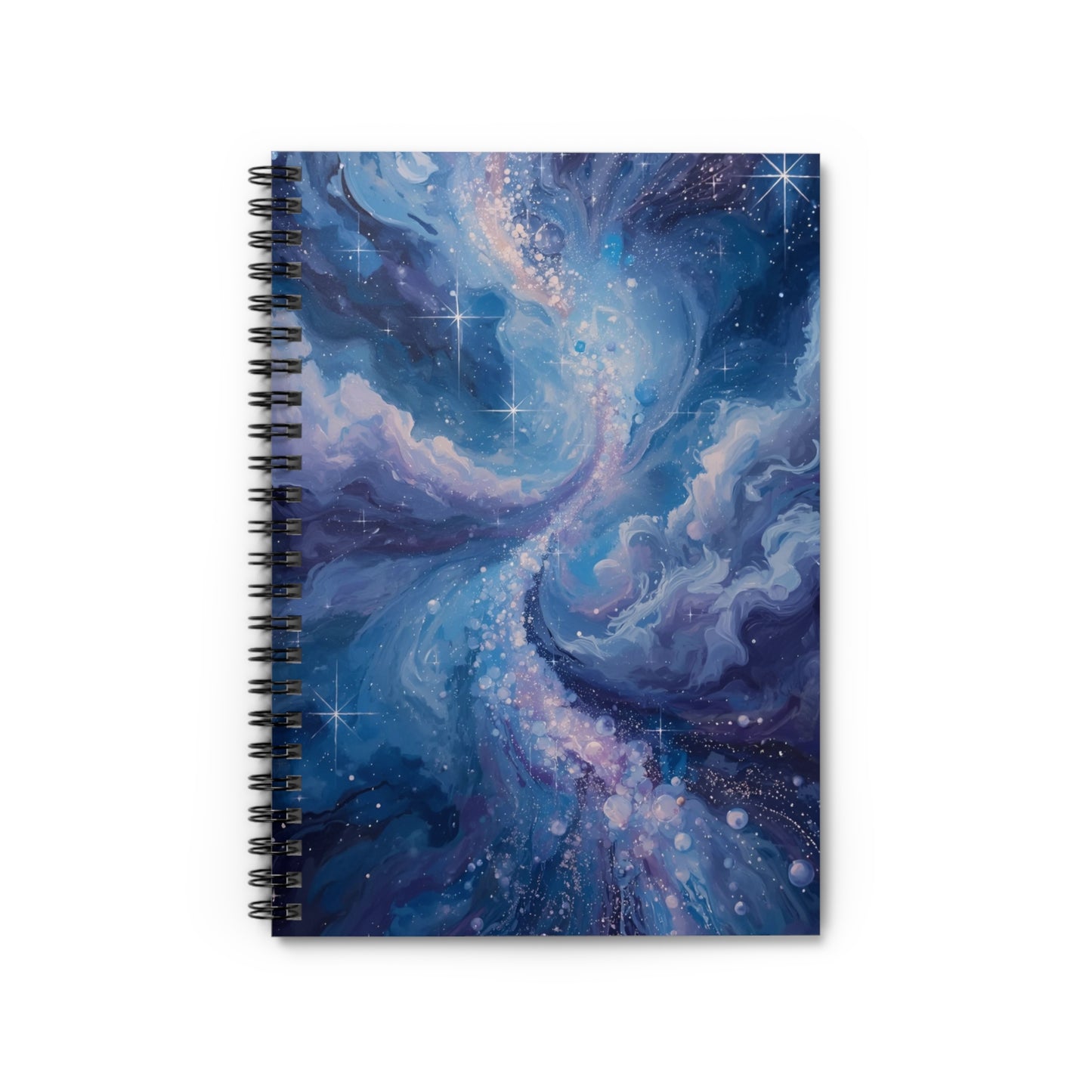 Notebook with a galaxy design on a white background