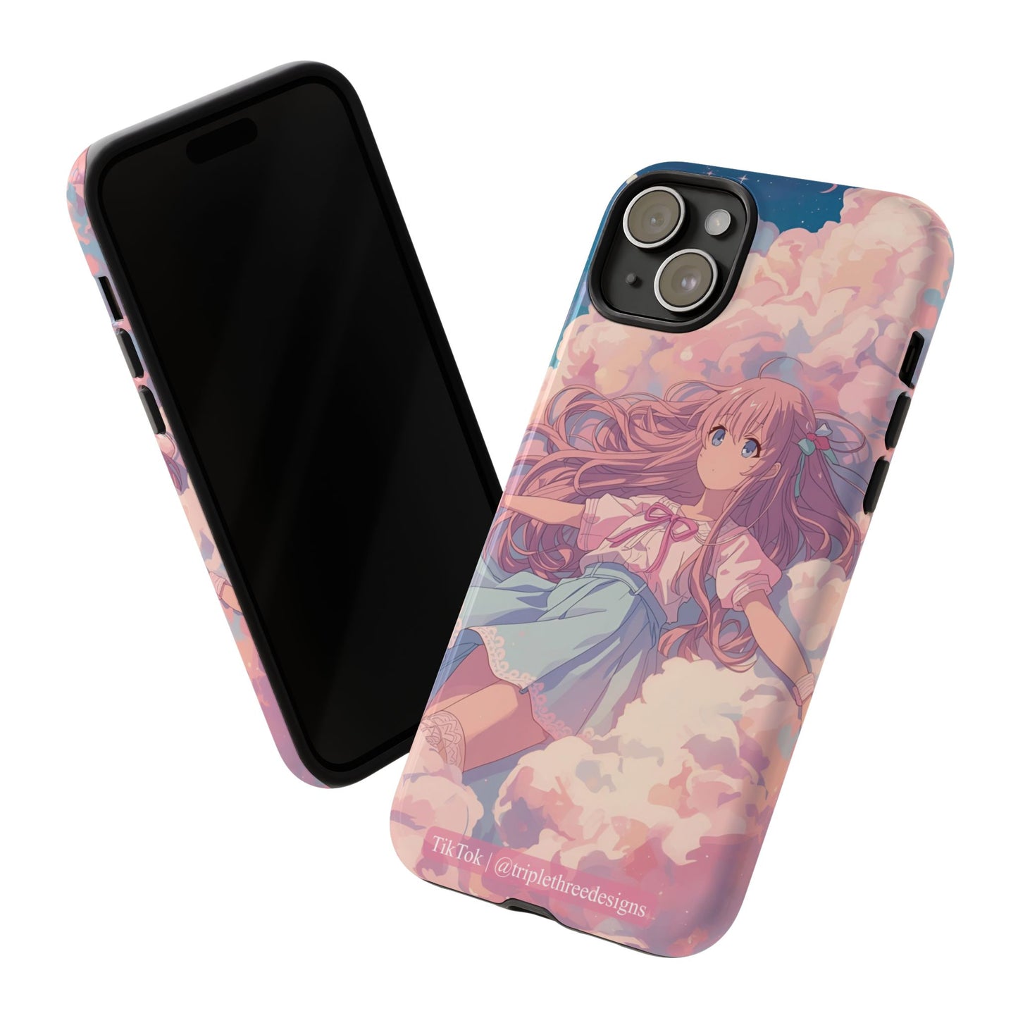 Dreamy Pastel Cloud Anime Girl Phone Case