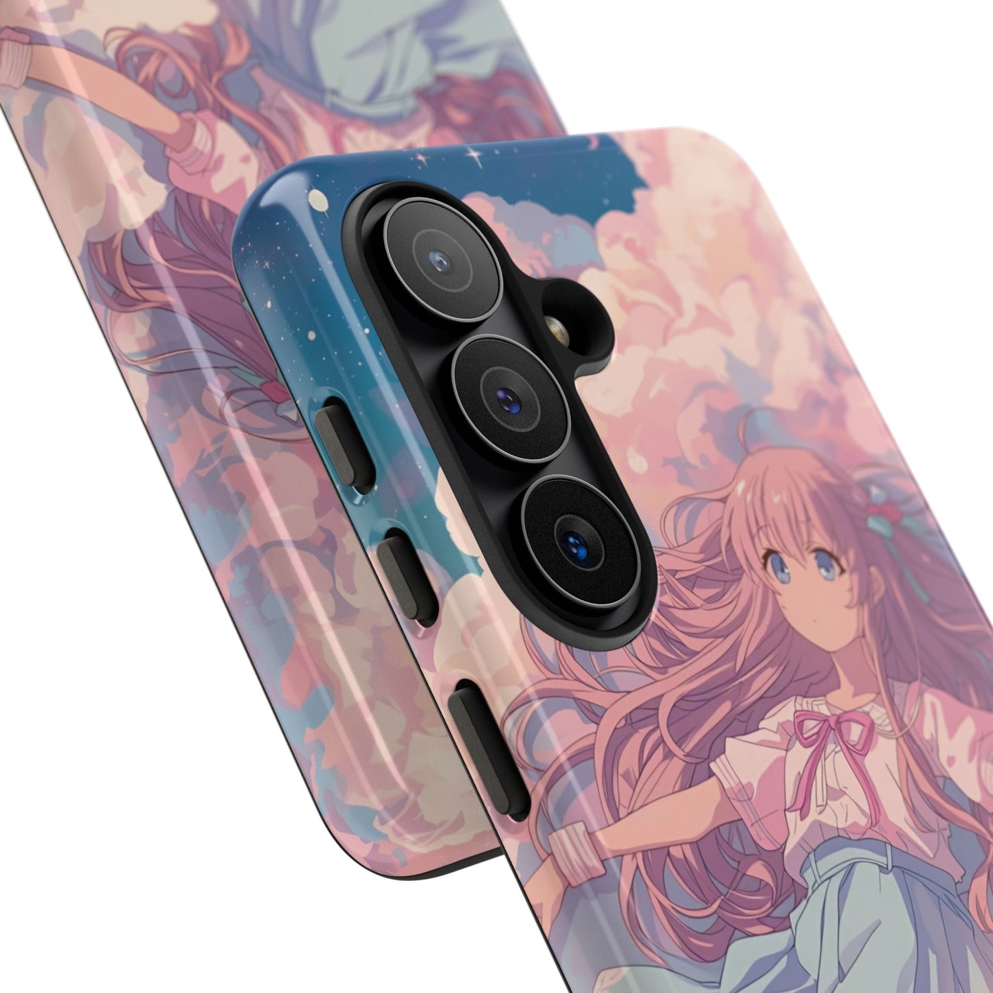 Dreamy Pastel Cloud Anime Girl Phone Case