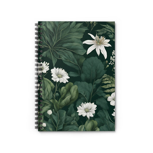 Botanical Wildflower Pattern Spiral Notebook Front Cover