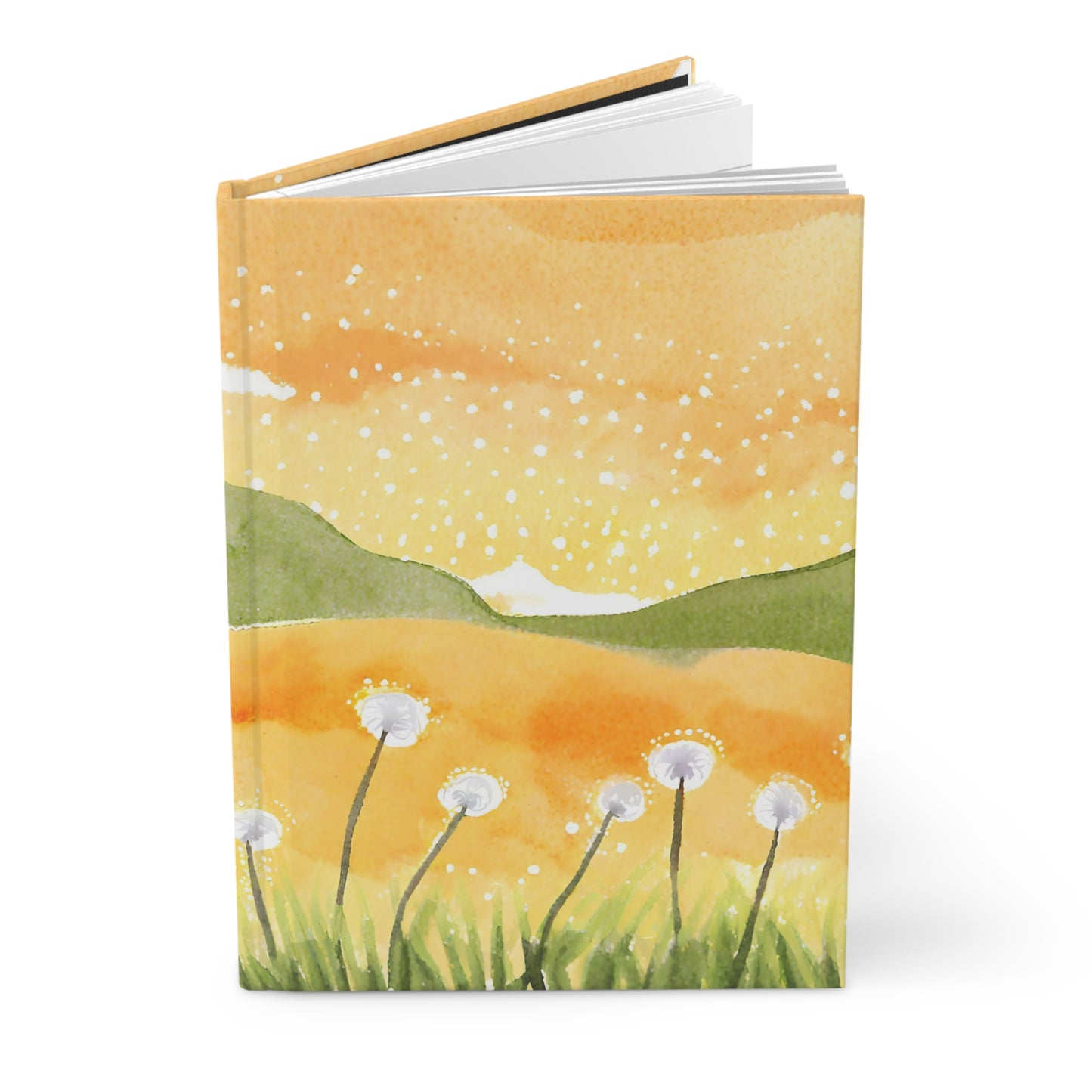 Notebook with a dandelion design on a white background