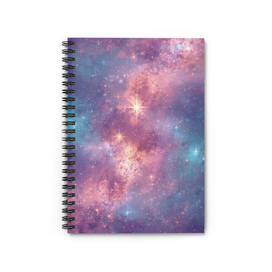 Cosmic Pink Galaxy Space Spiral Notebook Front Cover