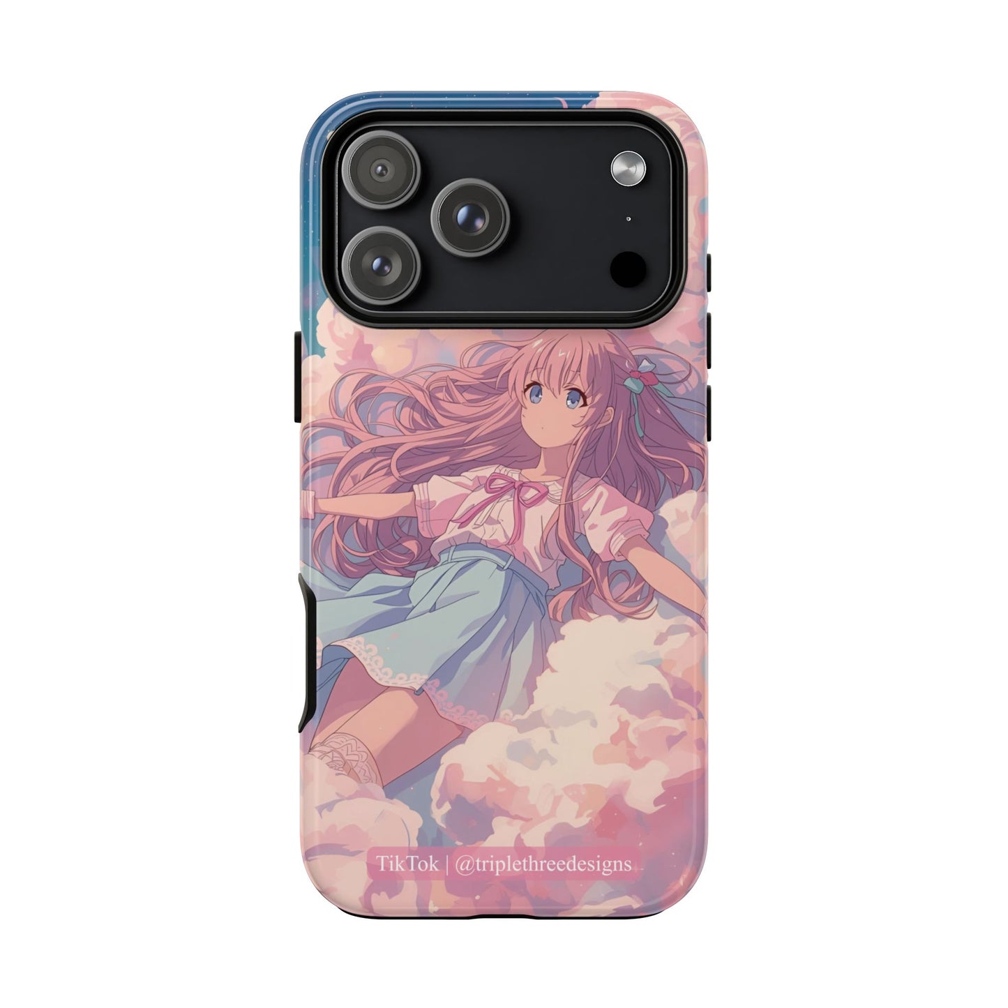 Dreamy Pastel Cloud Anime Girl Phone Case
