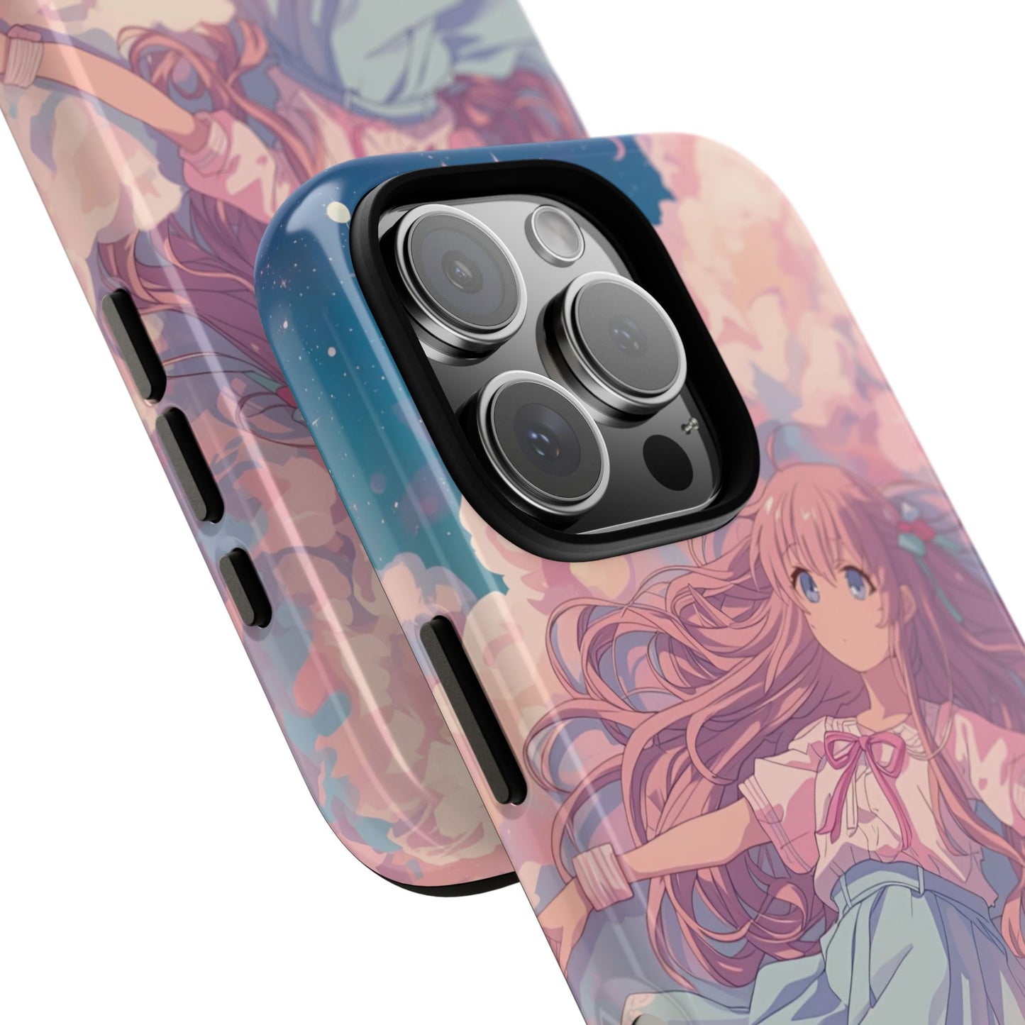 Dreamy Pastel Cloud Anime Girl Phone Case