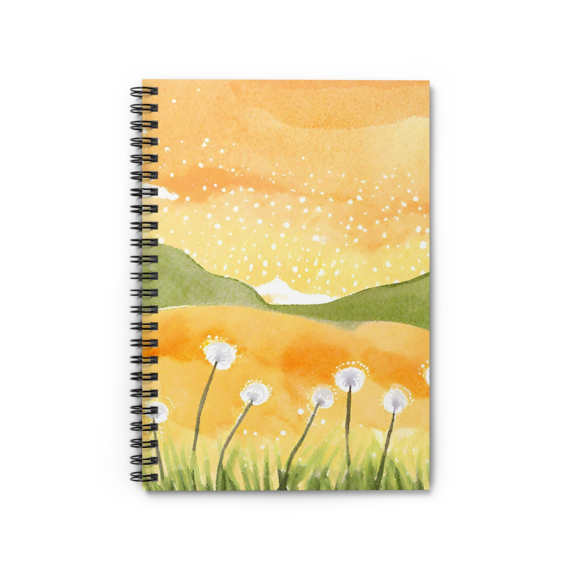 Notebook with a dandelion design on a white background
