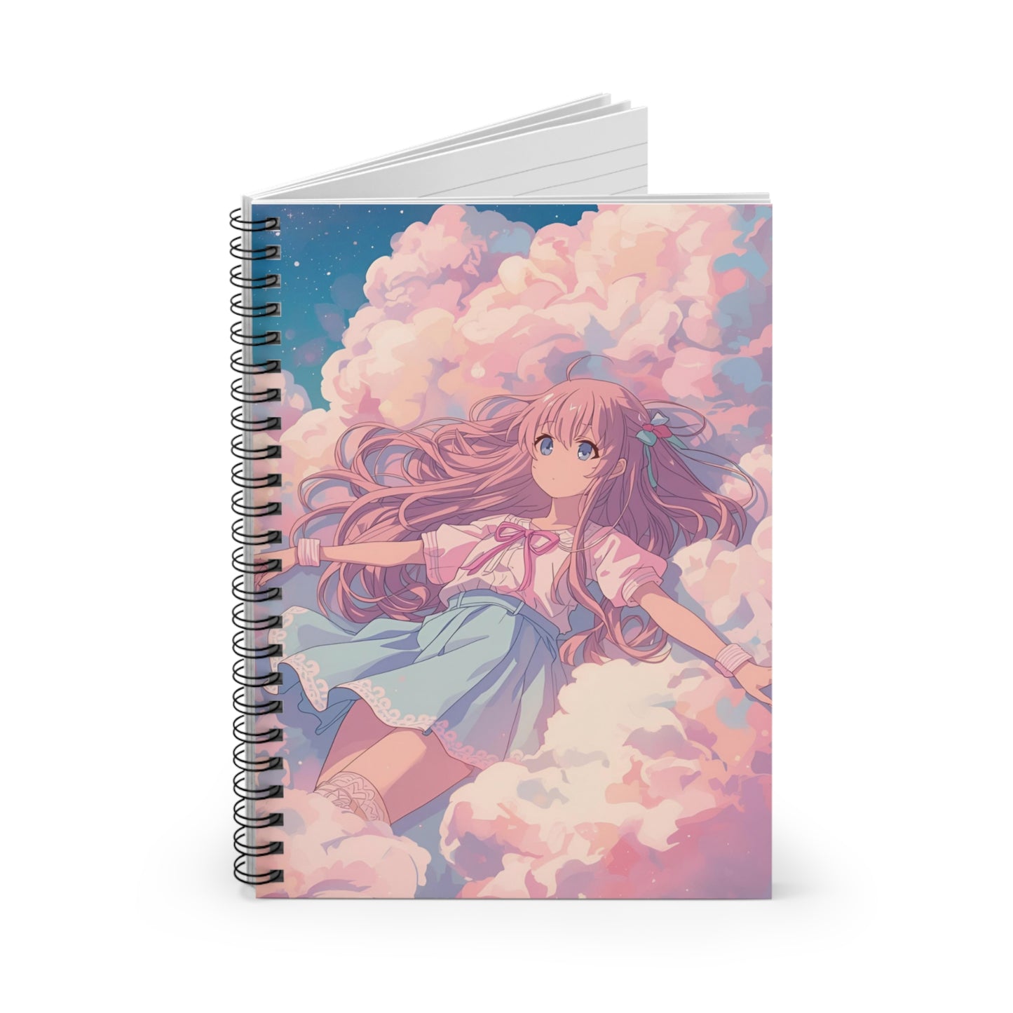 Dreamy Pastel Cloud Girl Notebook | Spiral