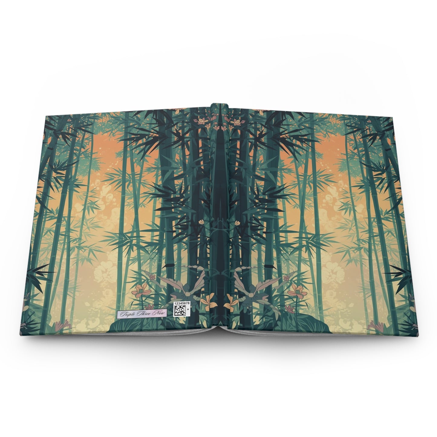 Book with a bamboo forest design on a white background