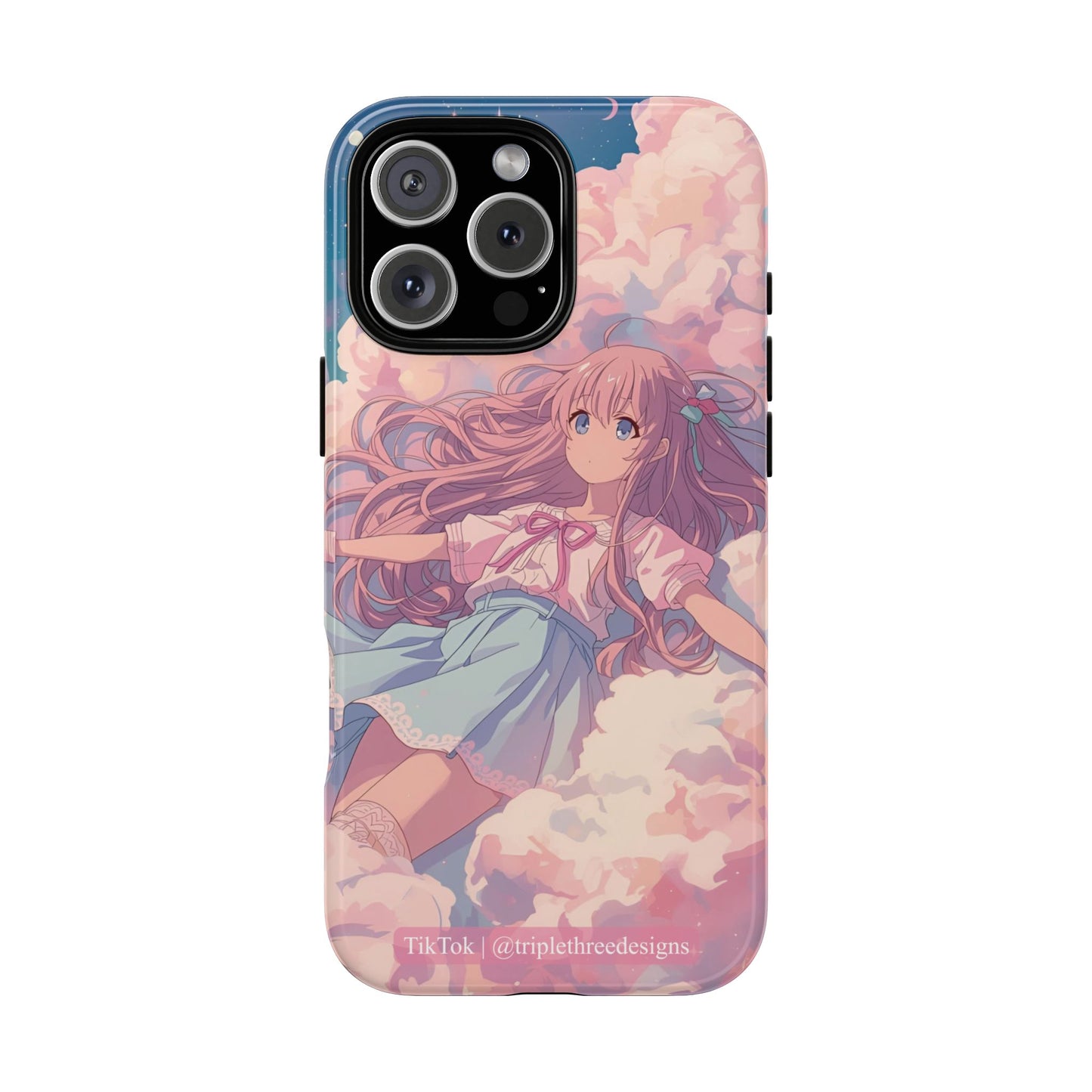 Dreamy Pastel Cloud Anime Girl Phone Case