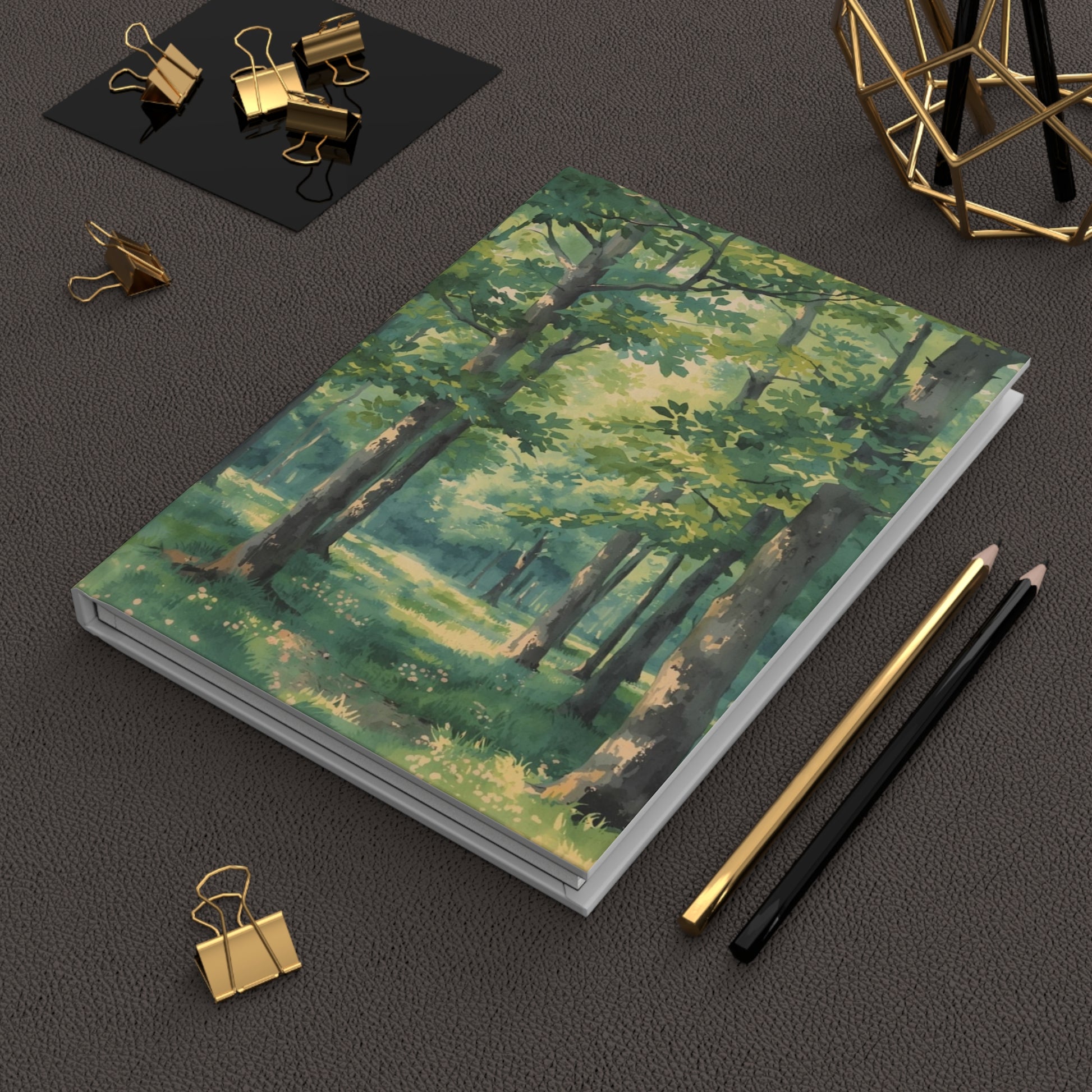 Woodland Forest Path Nature Hardcover Notebook