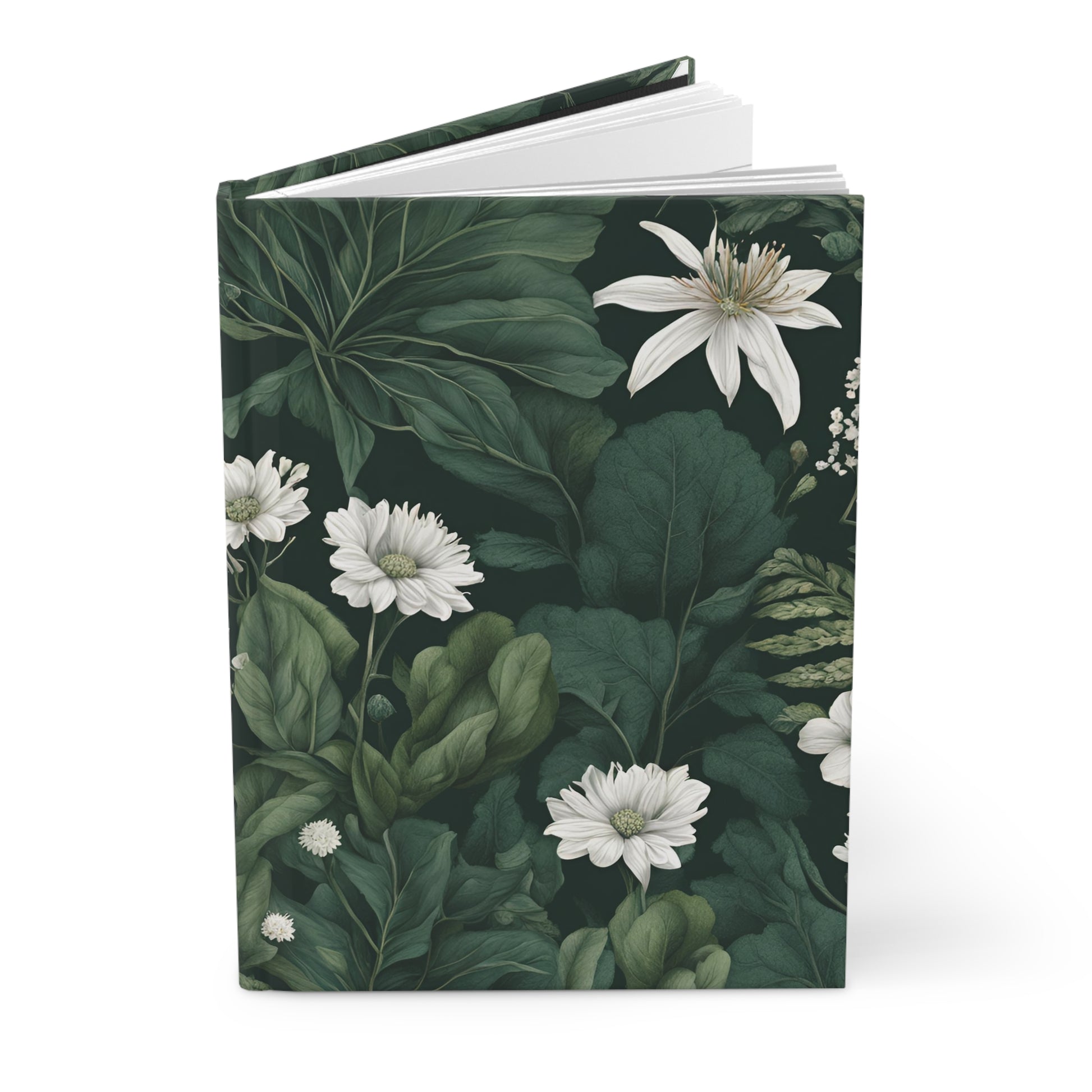 Notebook with floral design on a white background