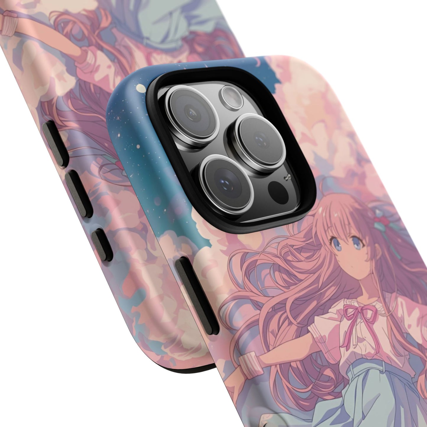 Dreamy Pastel Cloud Anime Girl Phone Case