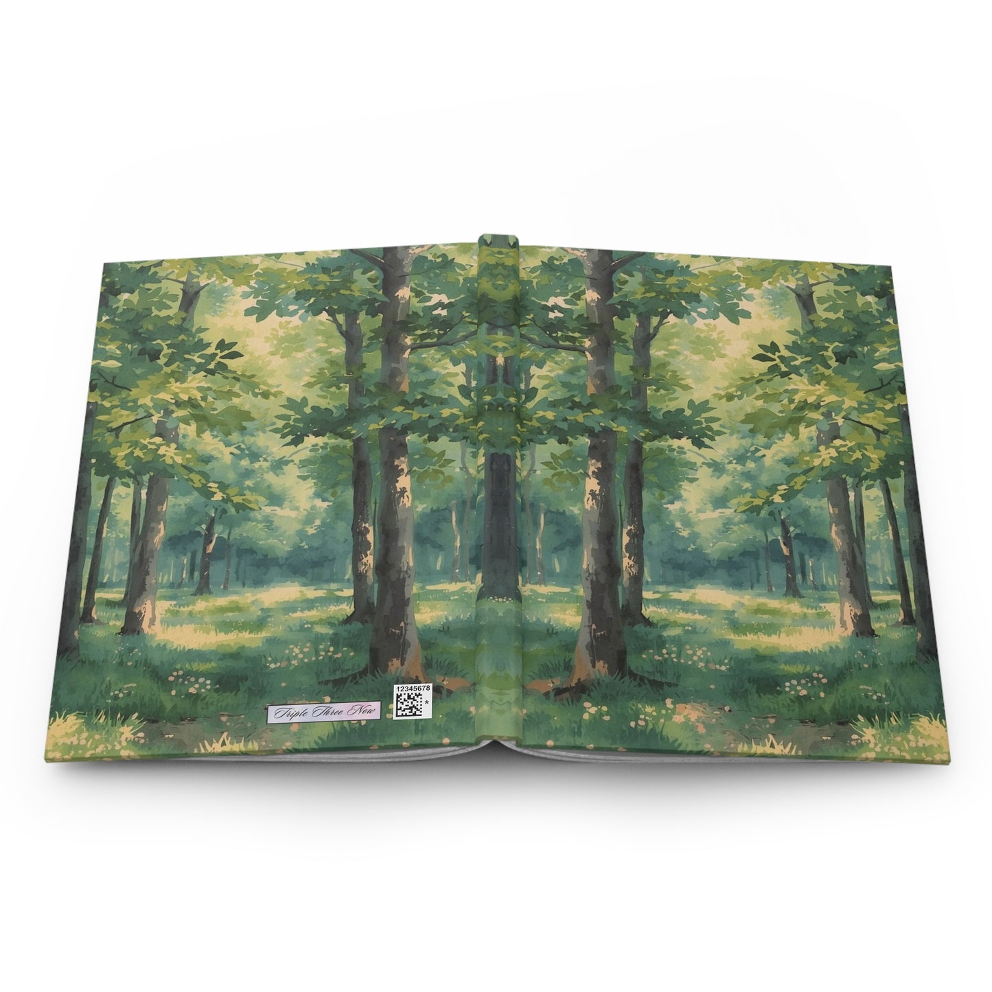Book with a forest illustration on a white background