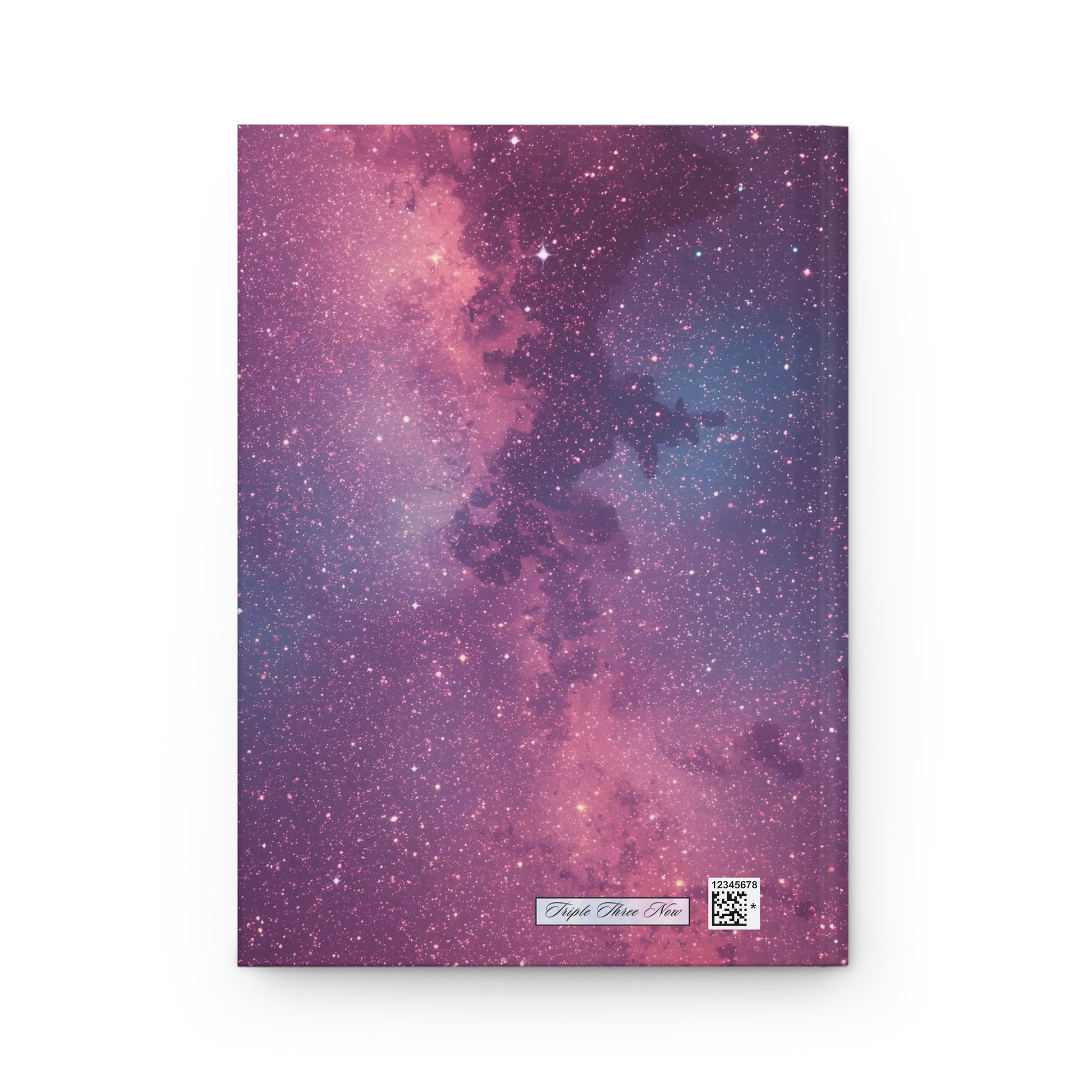Notebook with a galaxy-themed cover on a white background