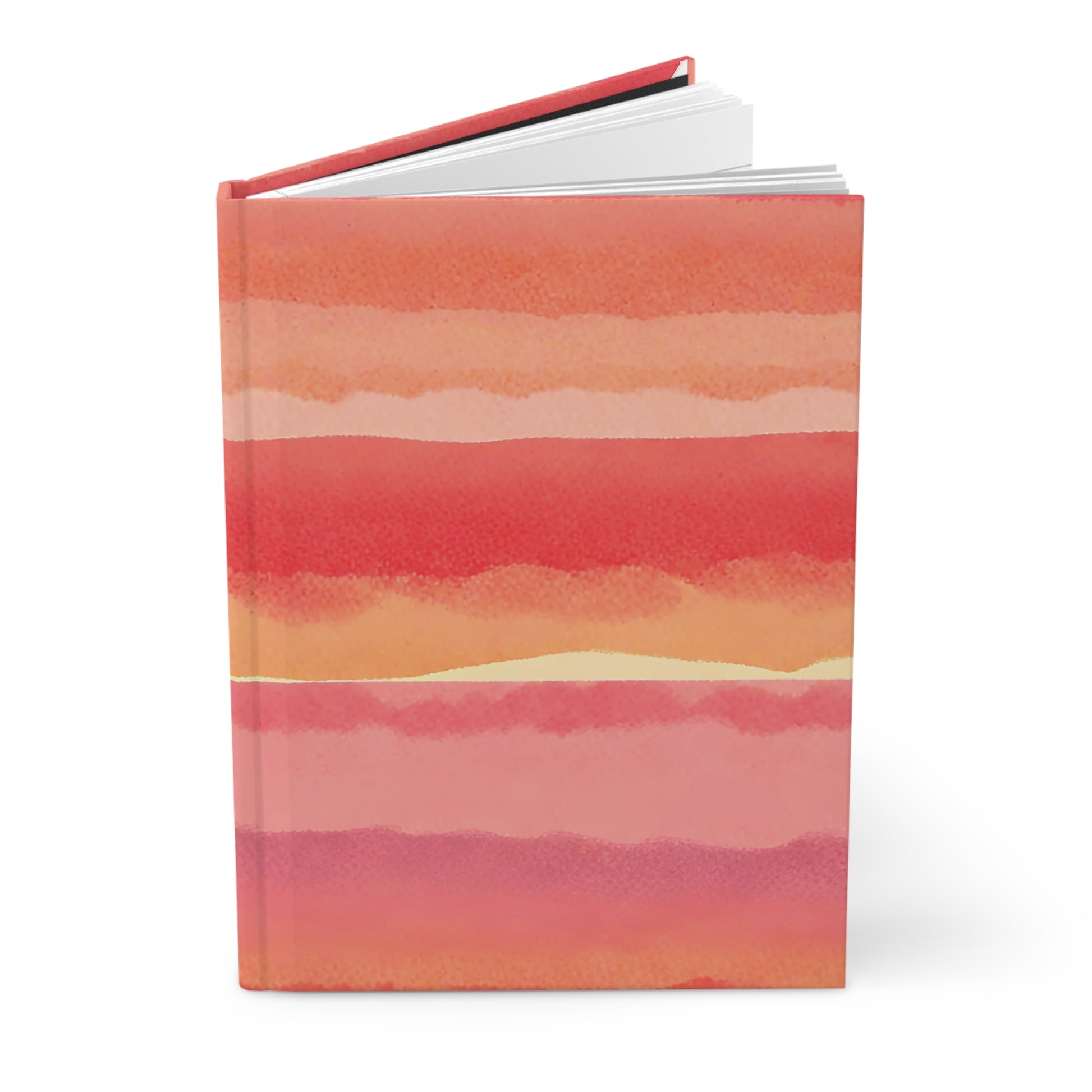 Notebook with a colorful striped design on a white background