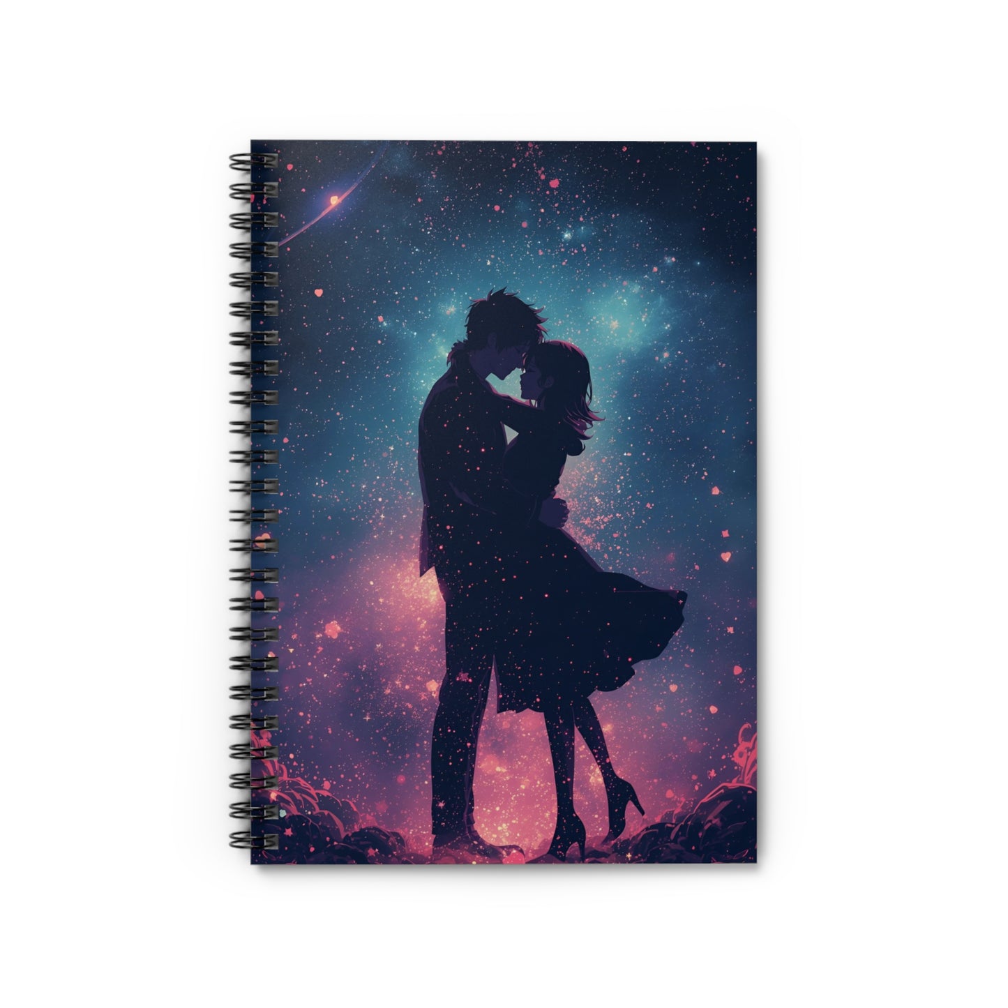 Romantic Galaxy Anime Spiral Notebook Front Cover