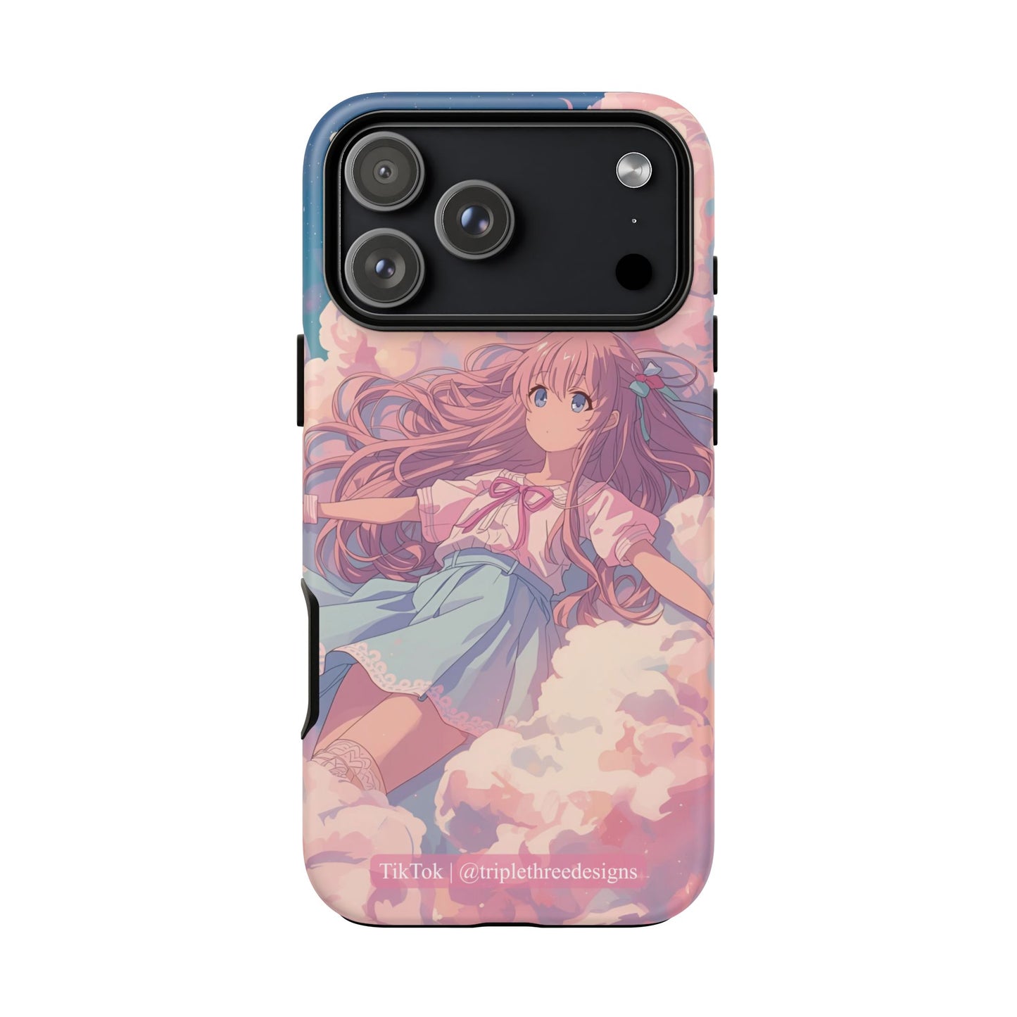 Dreamy Pastel Cloud Anime Girl Phone Case