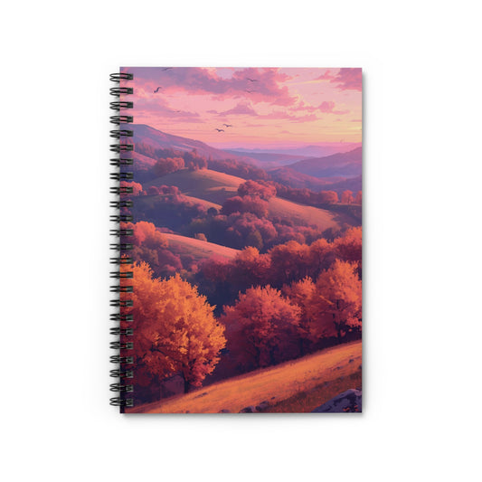 Autumn Sunset Nature Spiral Notebook Front Cover