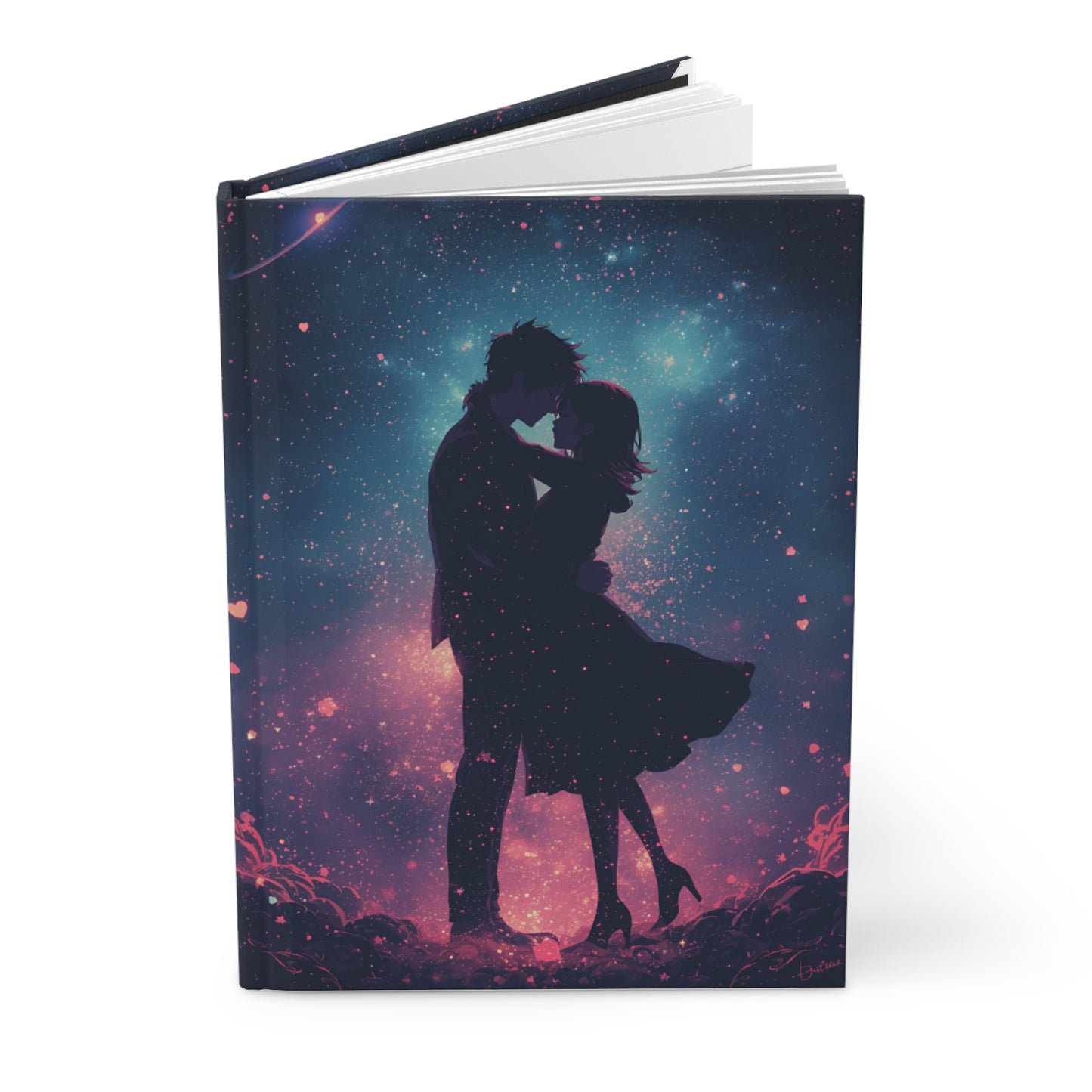 Romantic Galaxy Anime Hardcover Notebook Front Cover