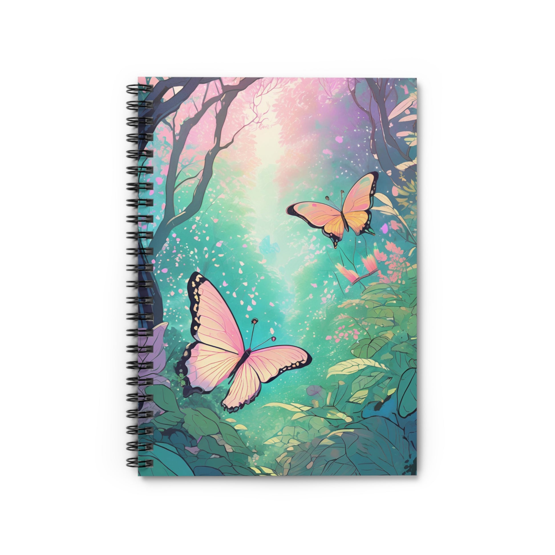 Pastel Butterfly Forest Spiral Notebook Front Cover