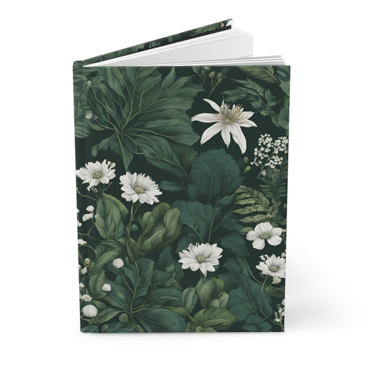 Botanical Wildflower Pattern Hardcover Notebook Front Cover