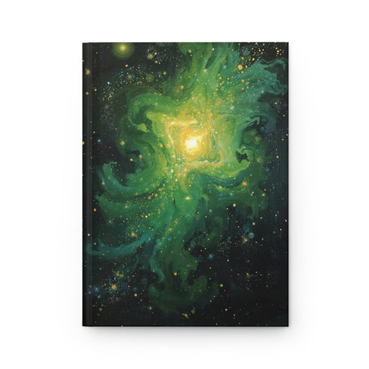 Galaxy Green Nebula Notebook | Hardcover