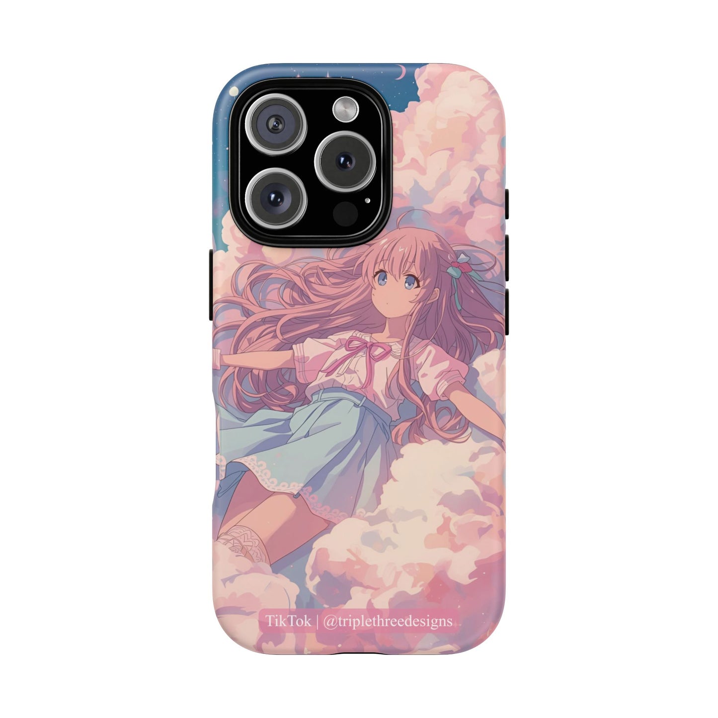 Dreamy Pastel Cloud Anime Girl Phone Case