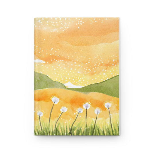 Golden Meadow Dandelion Sunset Notebook | Hardcover