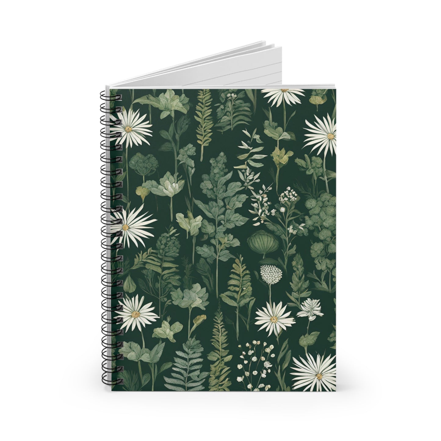 Notebook with floral pattern on a white background
