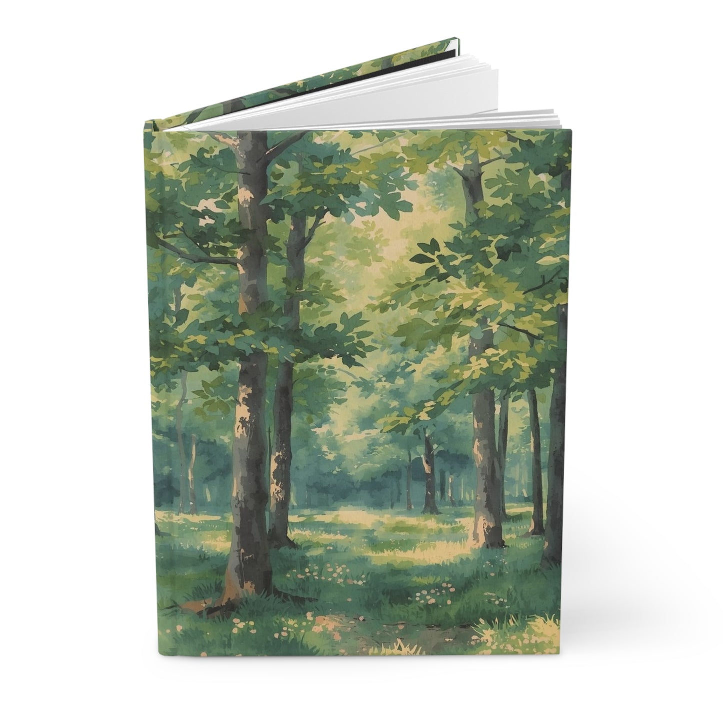 Notebook with a forest design on the cover