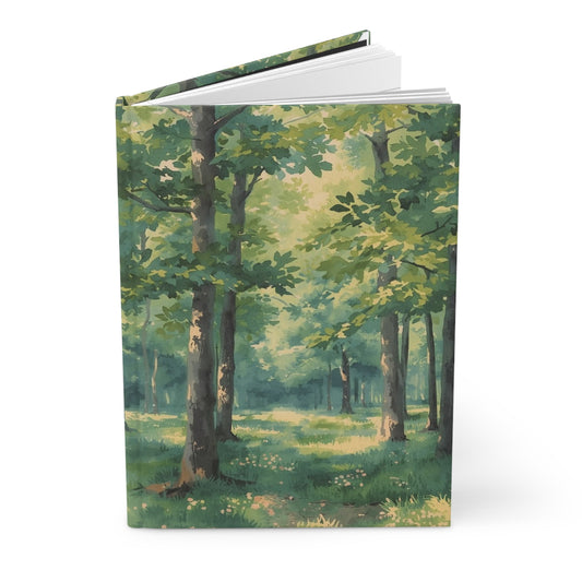 Notebook with a forest design on the cover