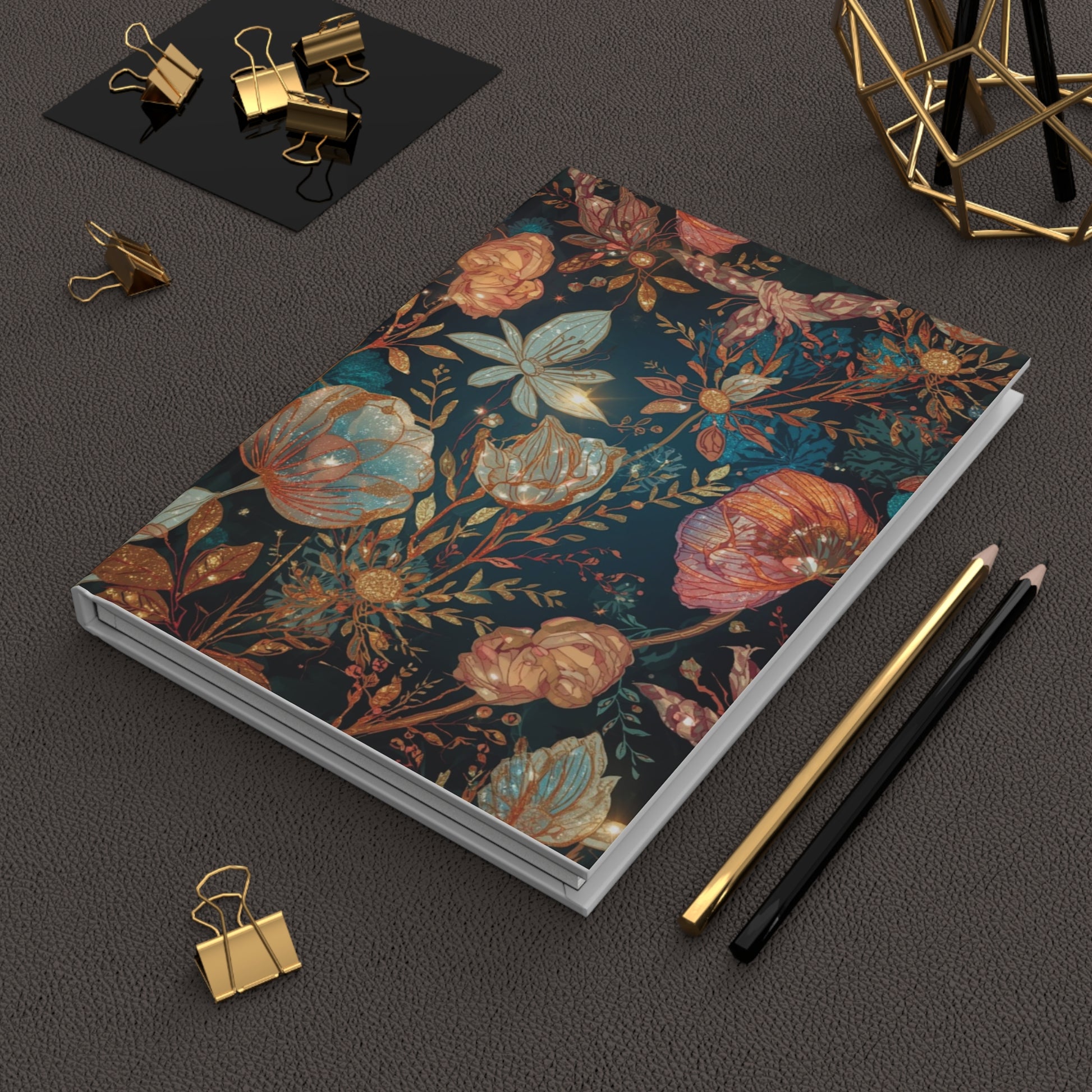 Elegant Floral Nature Hardcover Notebook