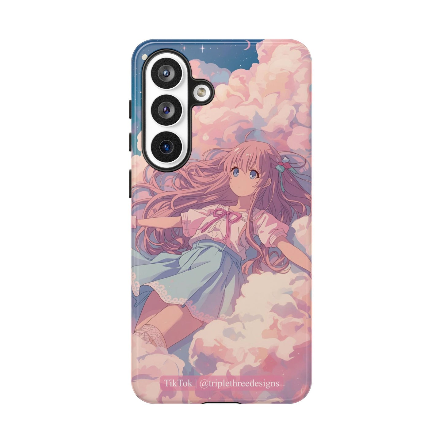 Dreamy Pastel Cloud Anime Girl Phone Case