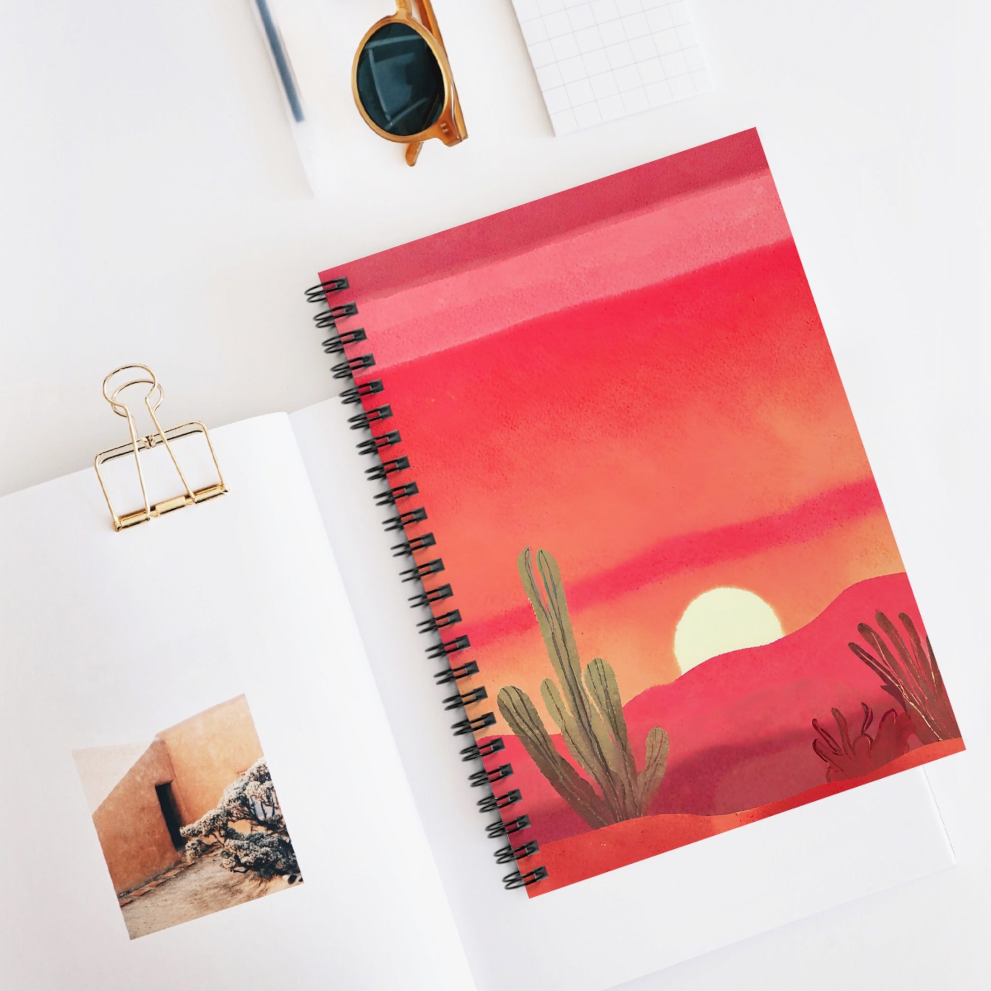 Desert Sunset Watercolor Notebook Spiral Front Cover