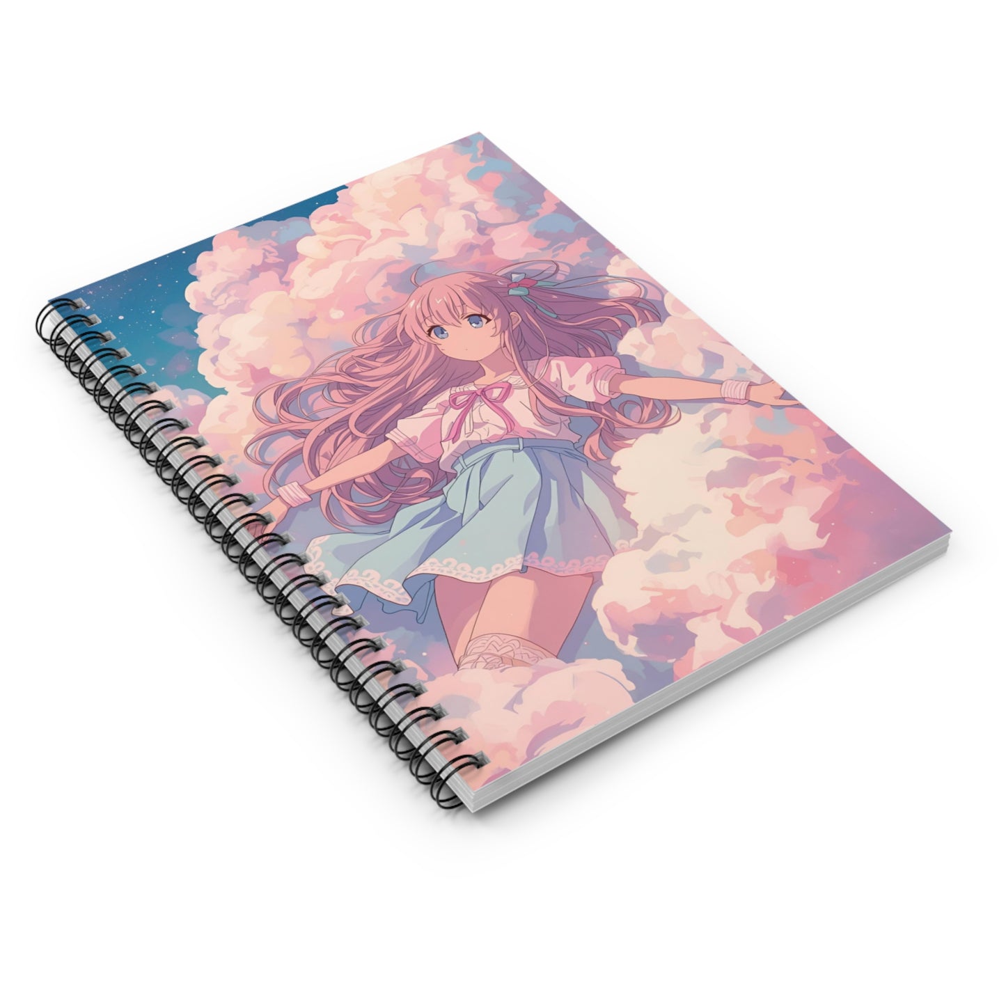 Dreamy Pastel Cloud Girl Notebook | Spiral