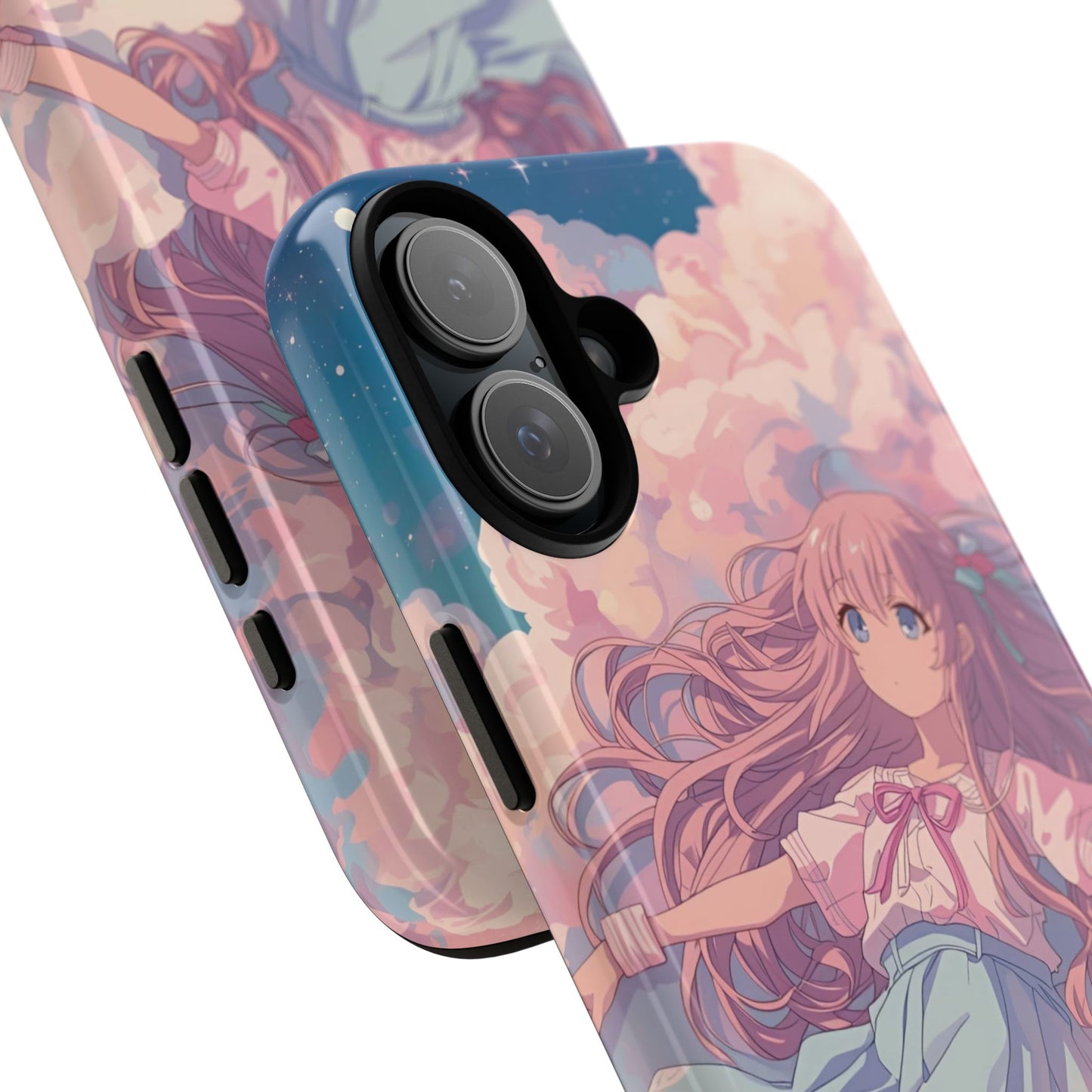 Dreamy Pastel Cloud Anime Girl Phone Case