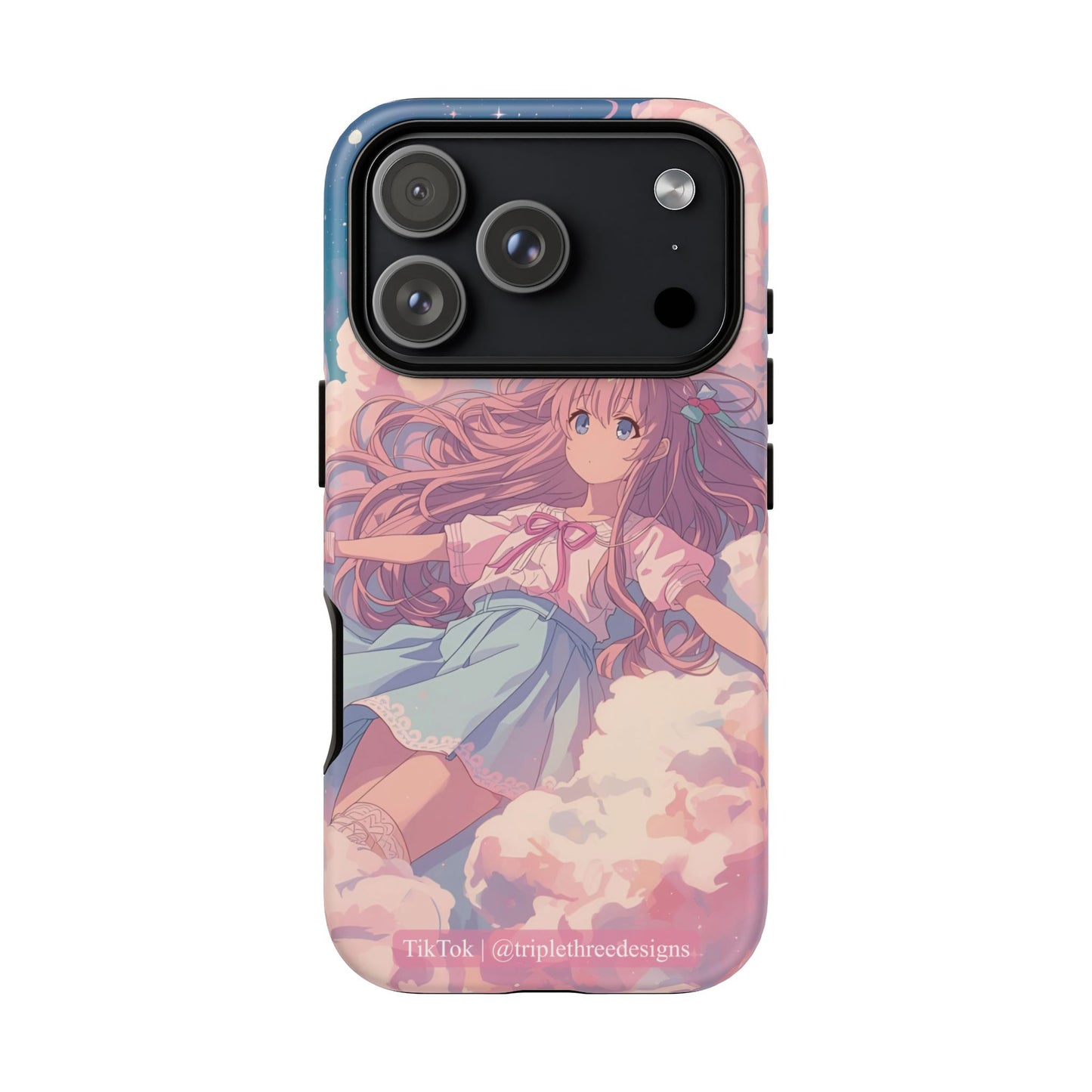 Dreamy Pastel Cloud Anime Girl Phone Case