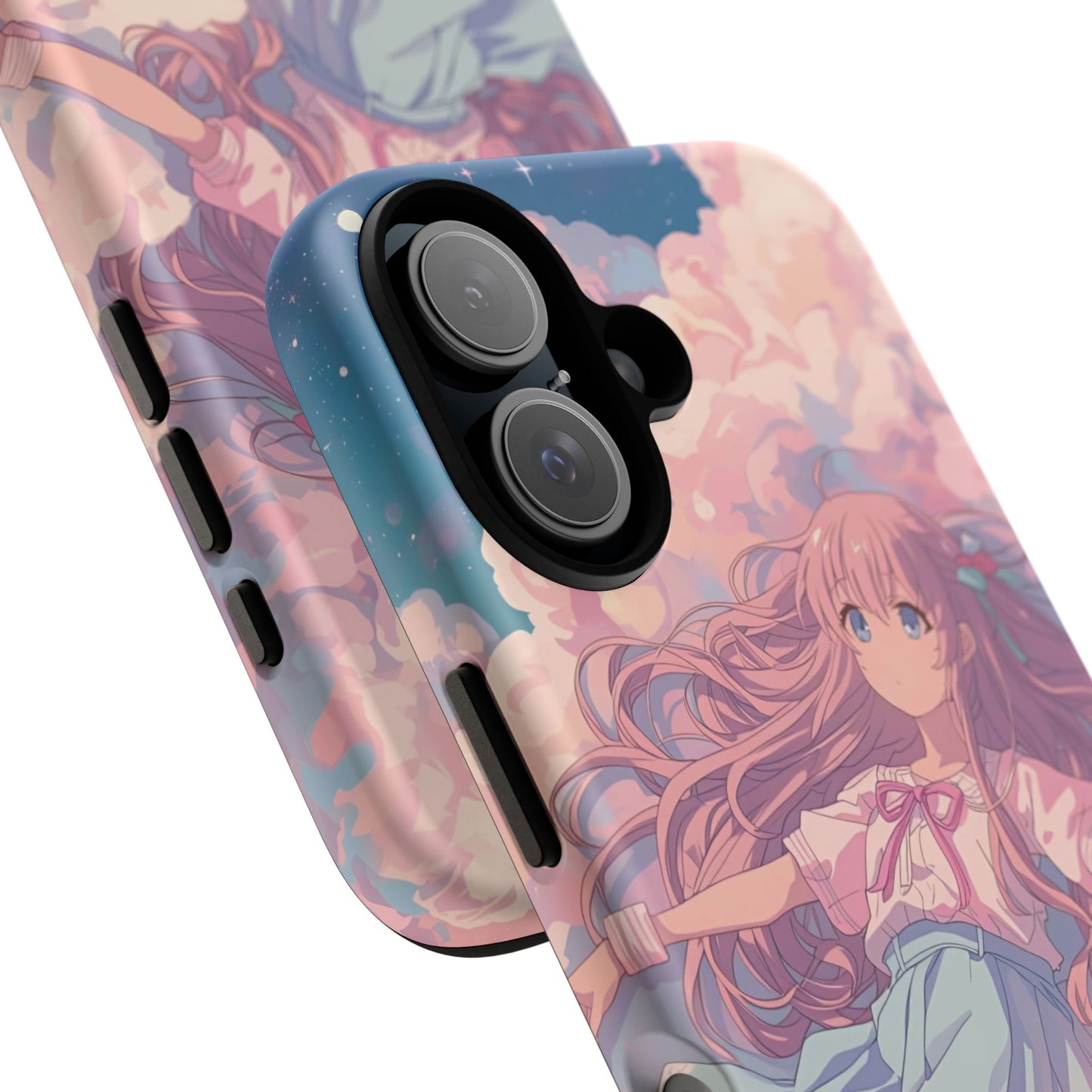 Dreamy Pastel Cloud Anime Girl Phone Case